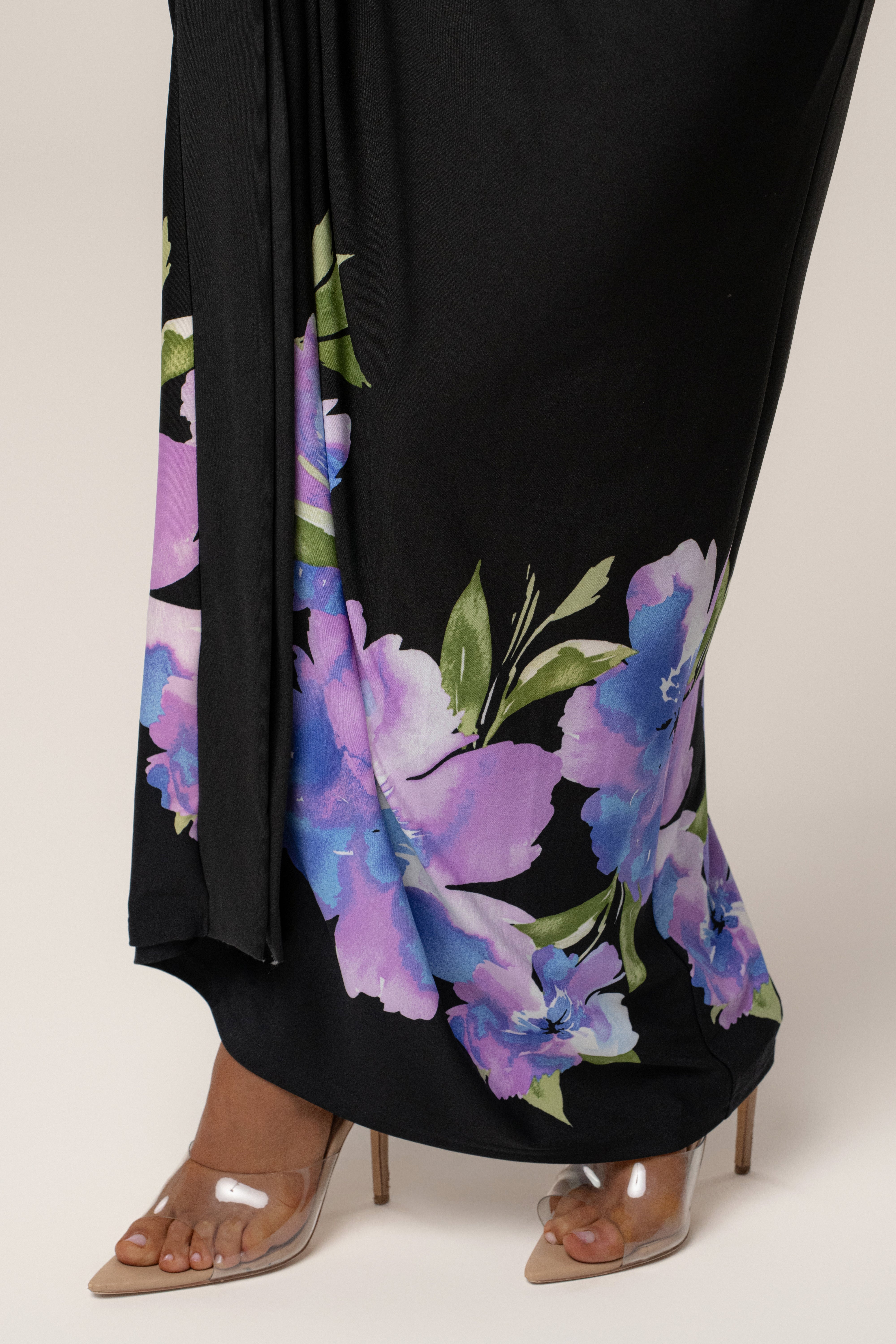 Black Floral Petals And Passion Maxi Dress - JLUXLABEL