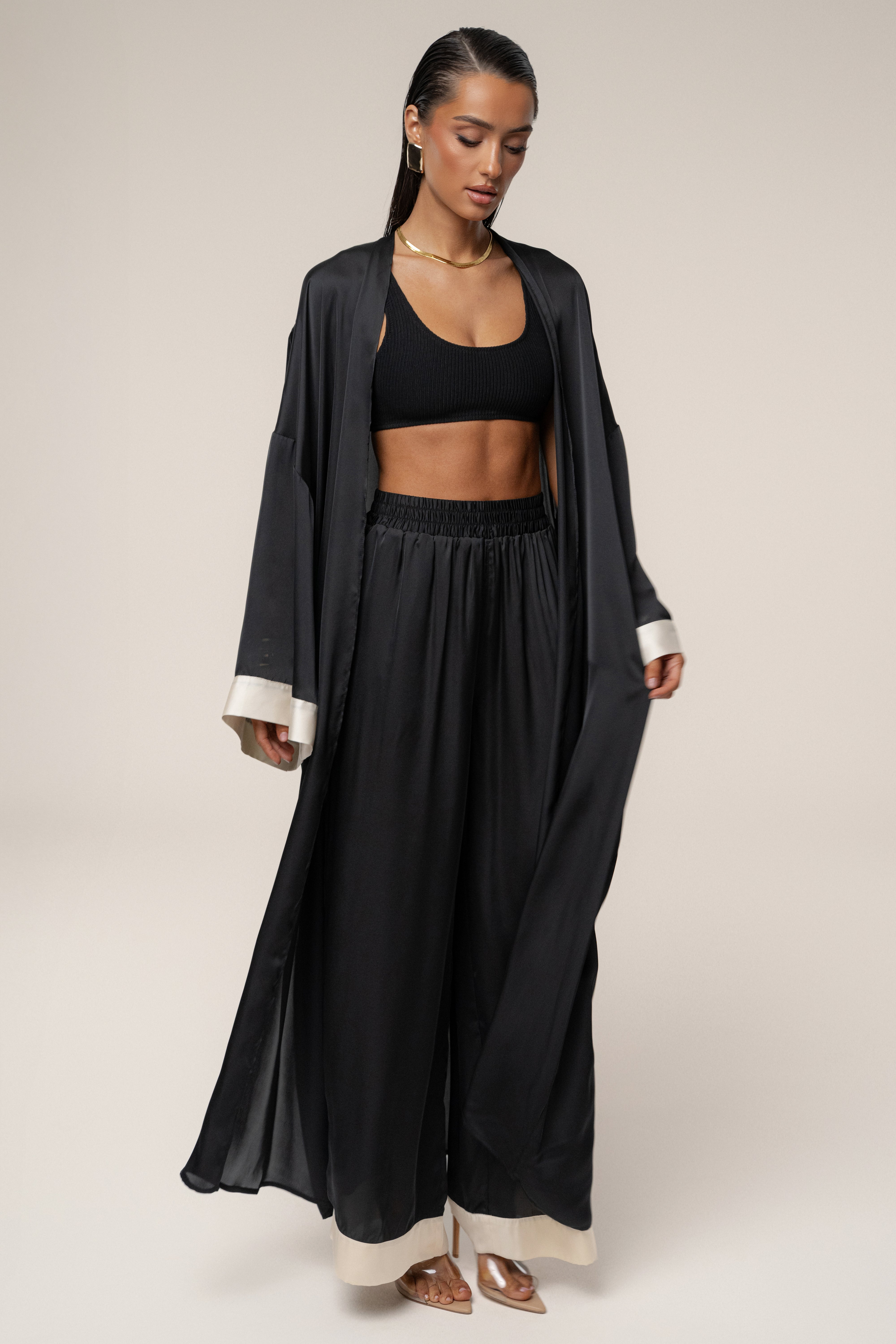 Black Jet Set Wide Leg Pants - JLUXLABEL