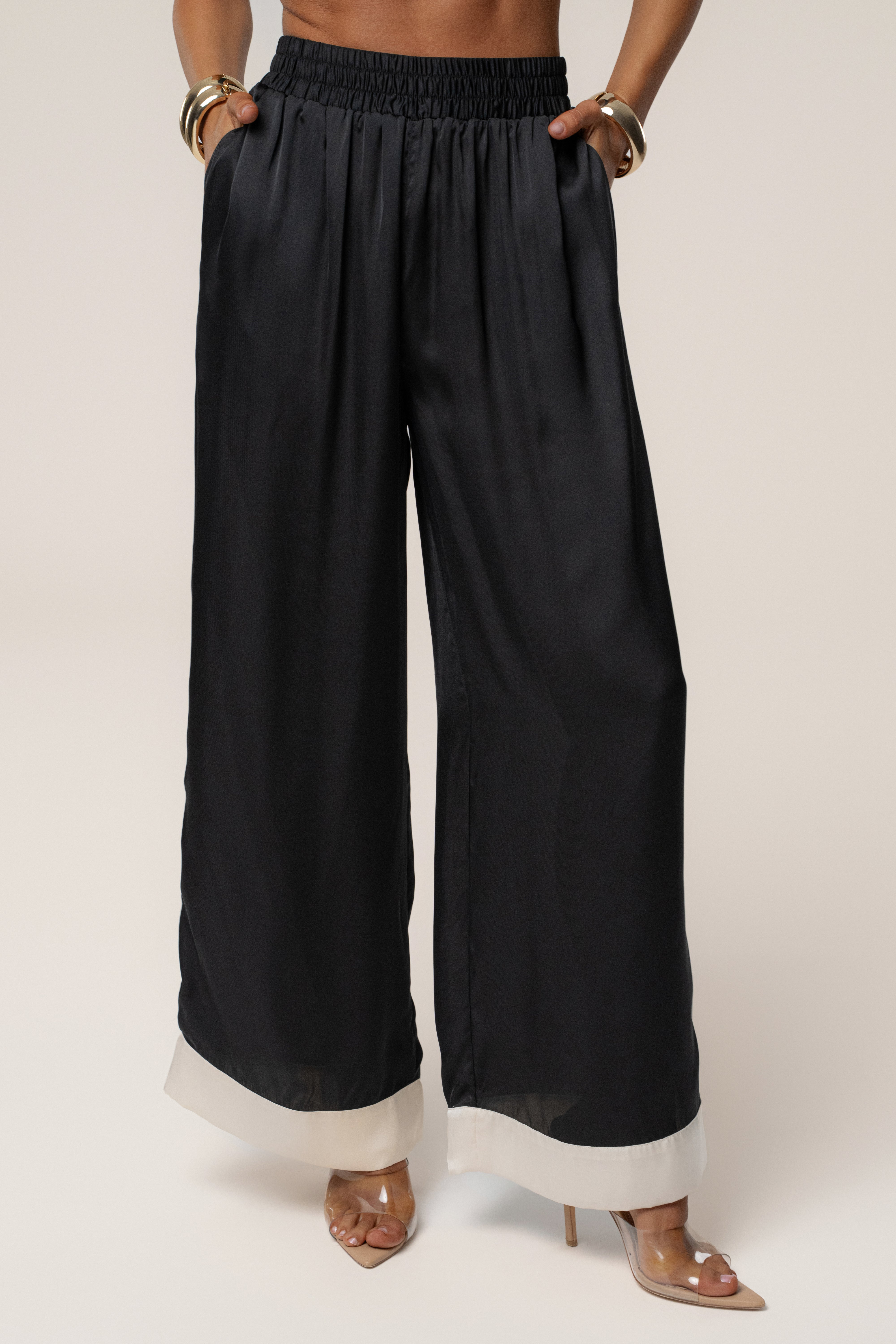 Black Jet Set Wide Leg Pants - JLUXLABEL