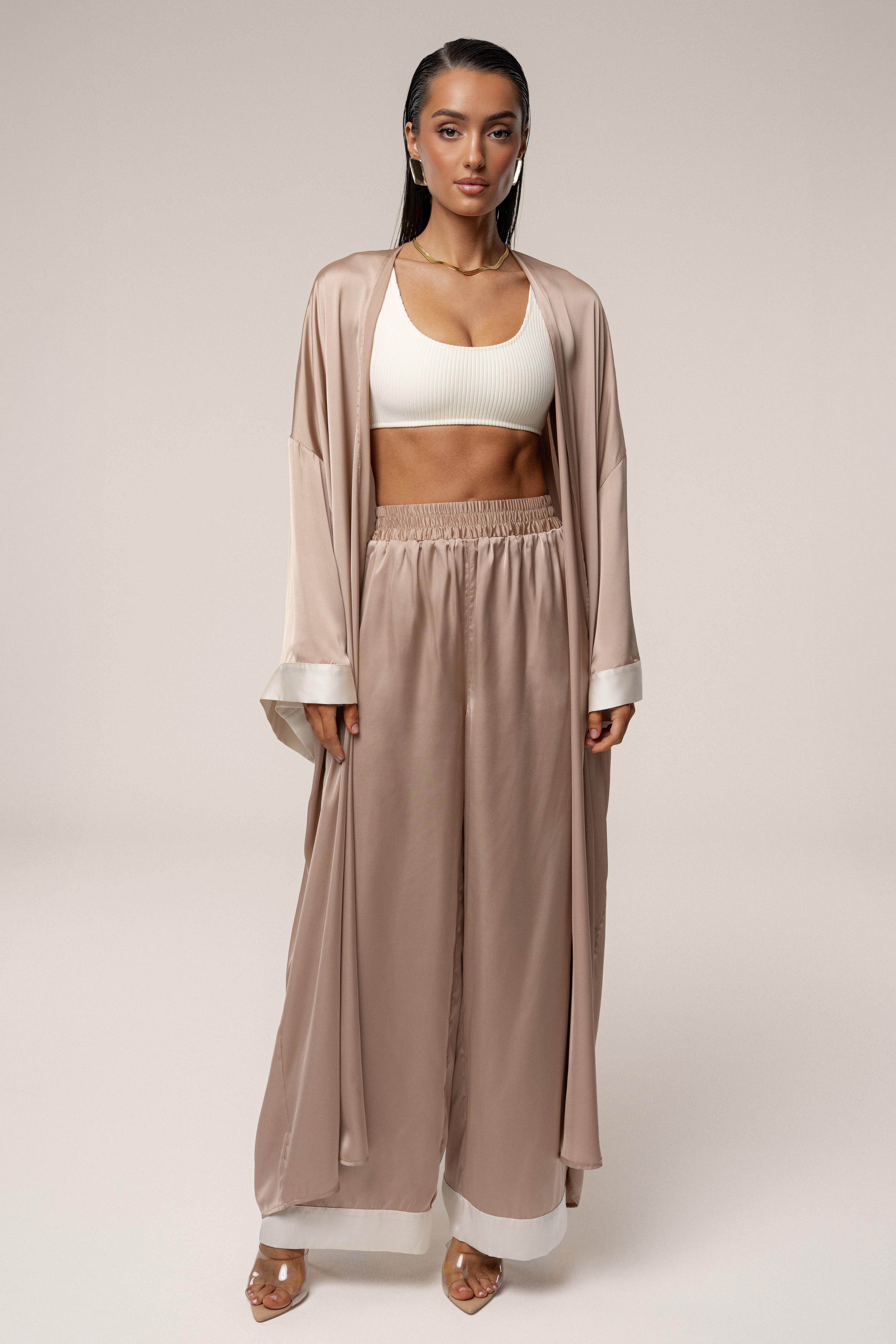 Mocha Jet Set Wide Leg Pants - JLUXLABEL