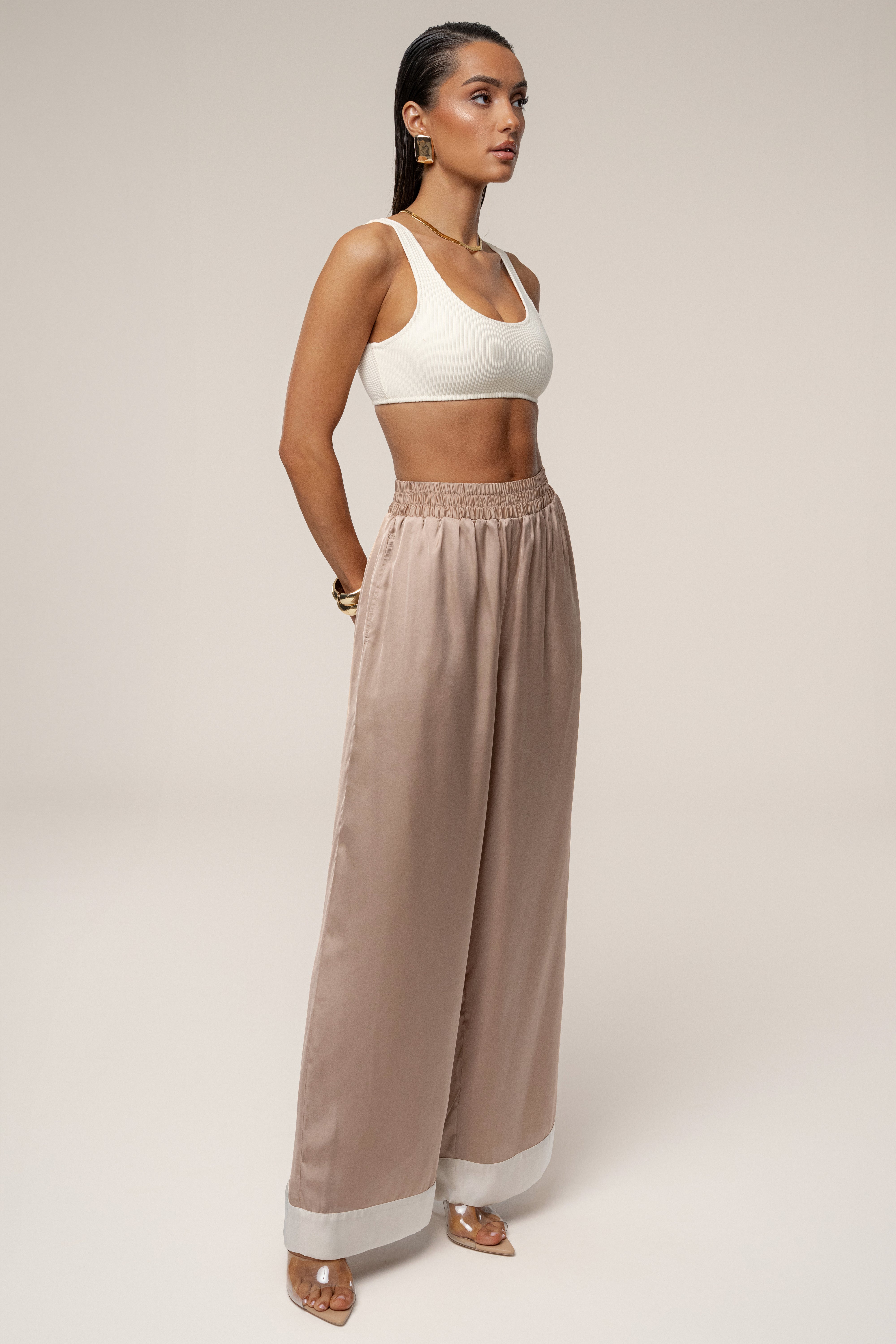 Mocha Jet Set Wide Leg Pants - JLUXLABEL