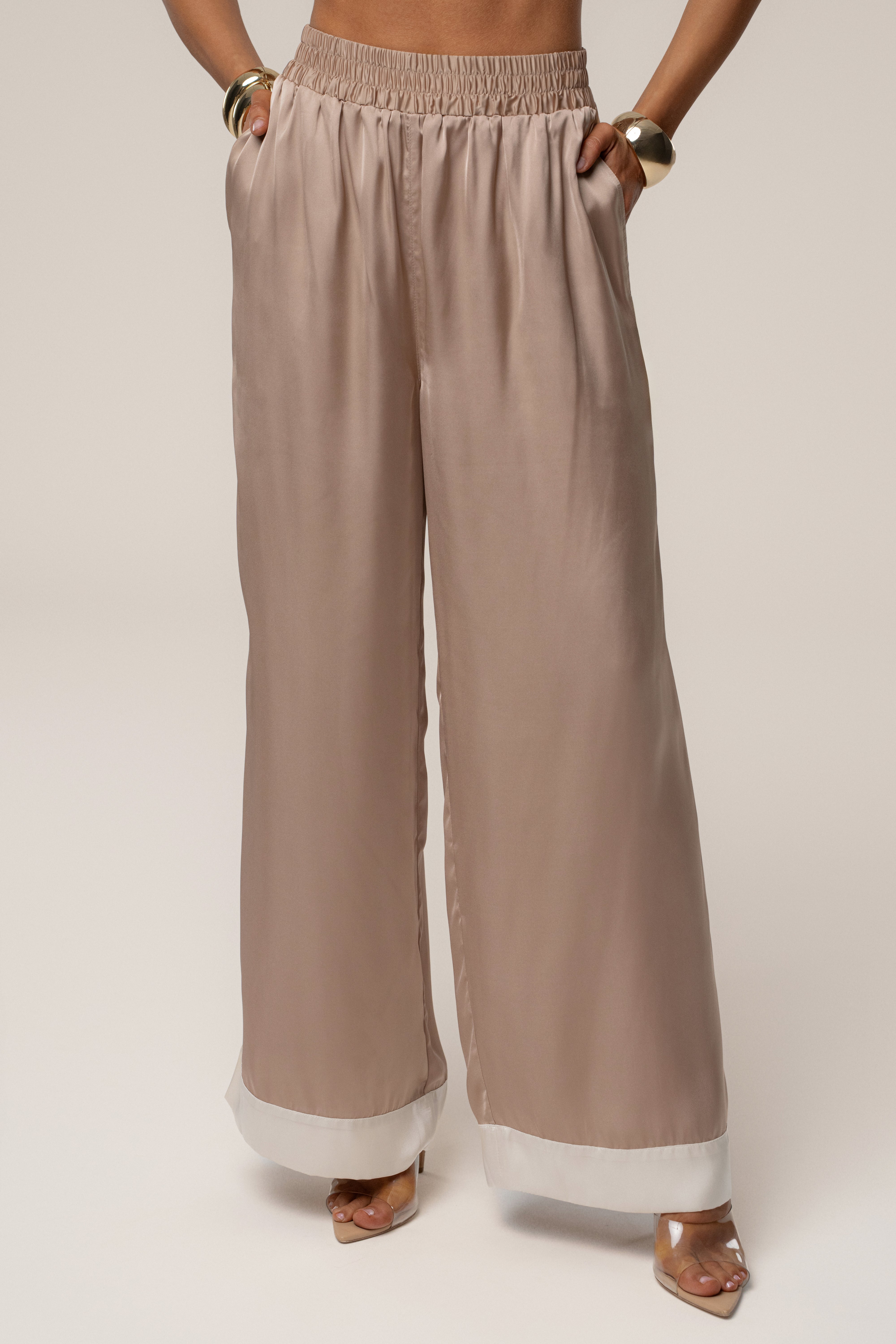 Mocha Jet Set Wide Leg Pants - JLUXLABEL