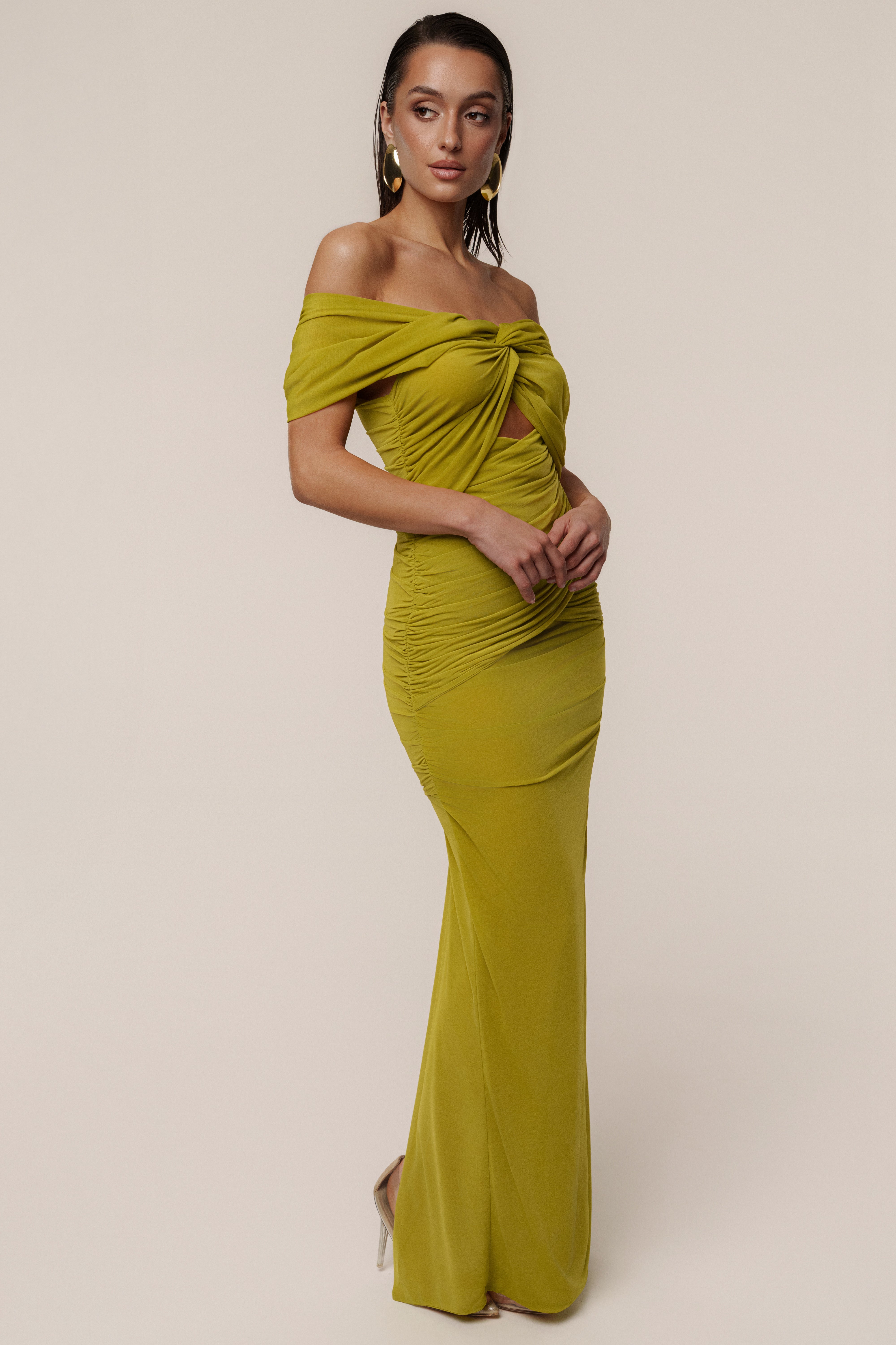 Moss Alessandra Off Shoulder Maxi Dress - JLUXLABEL