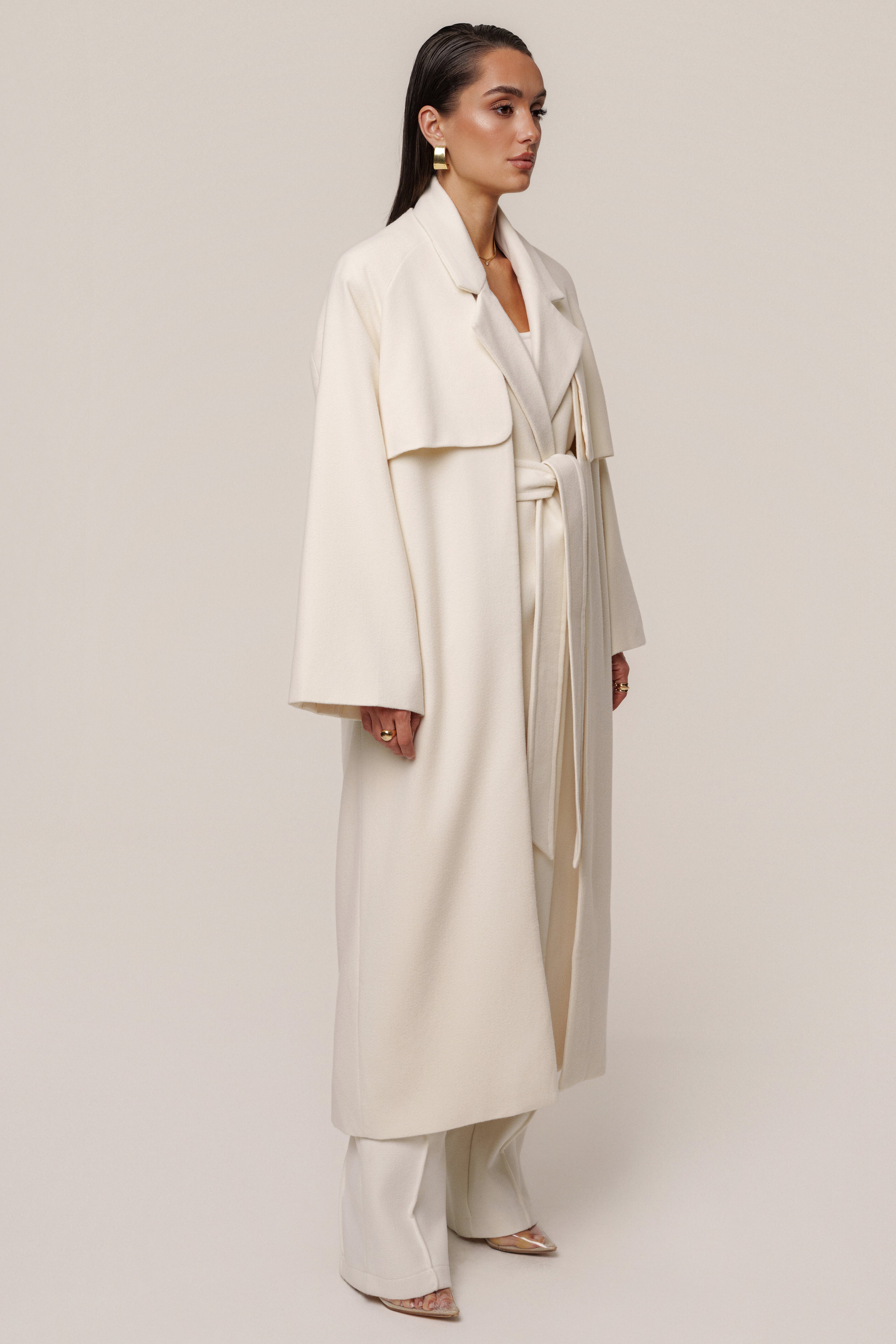 Ivory Cloud Woven Coat