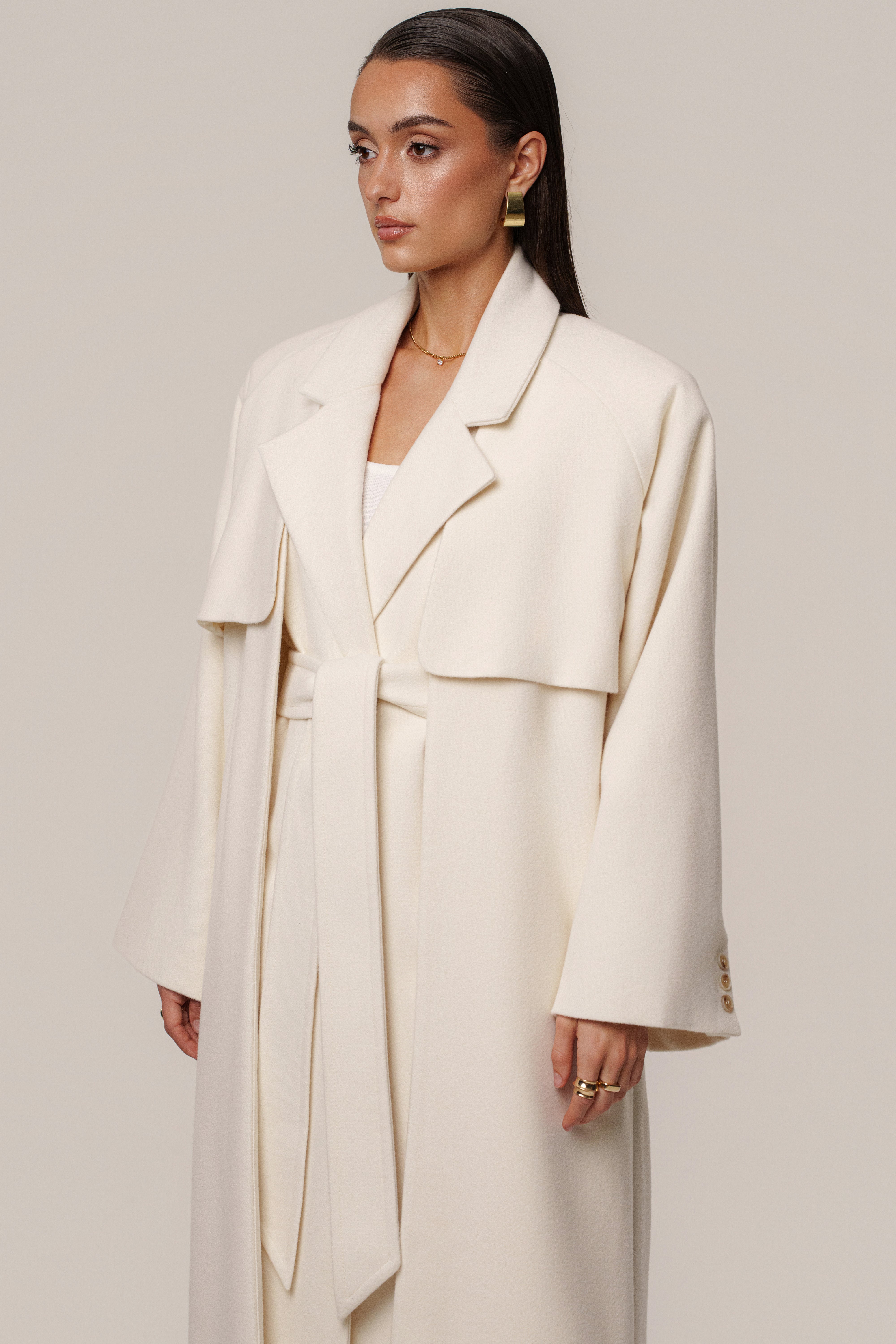 Ivory Cloud Woven Coat