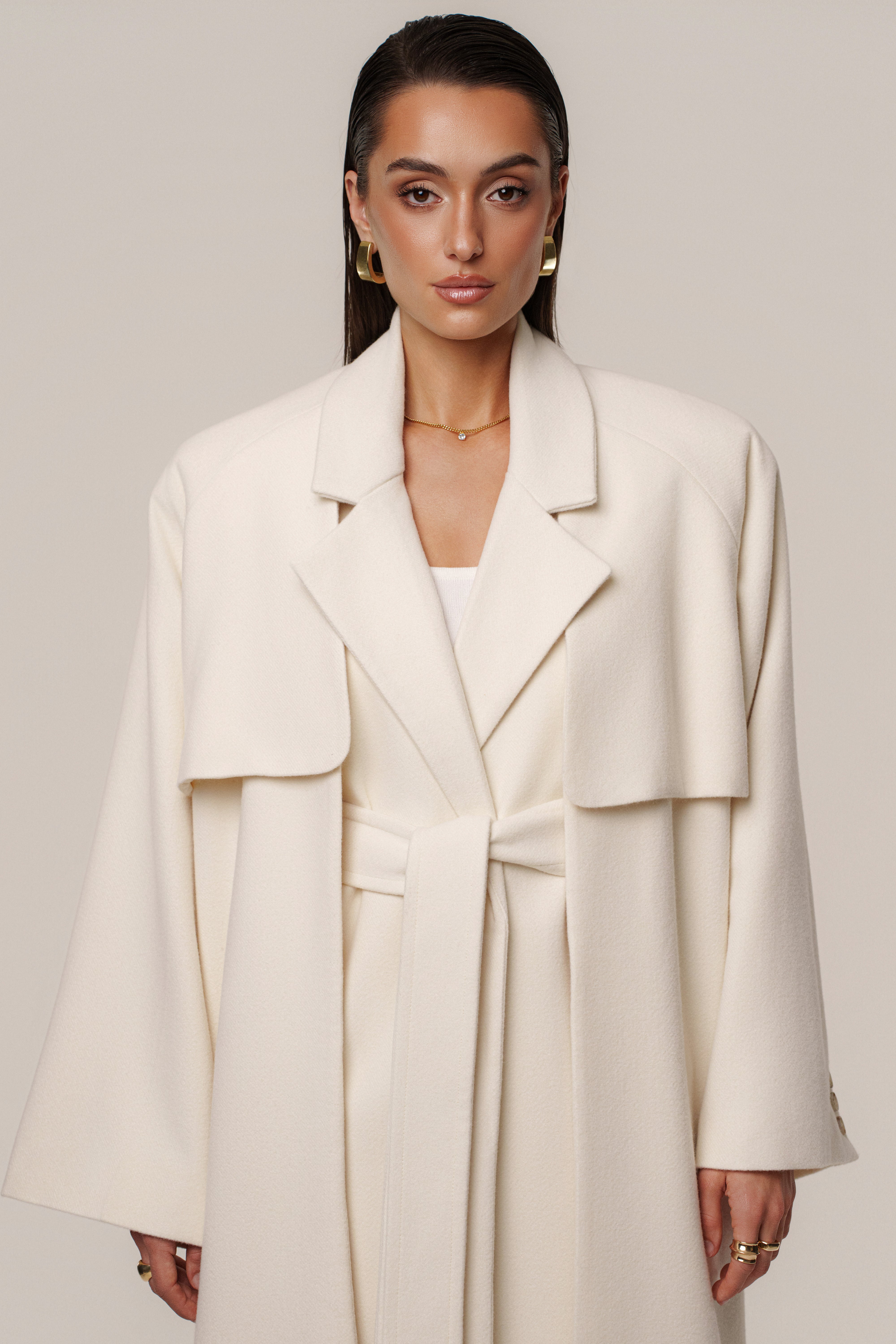 Ivory Cloud Woven Coat