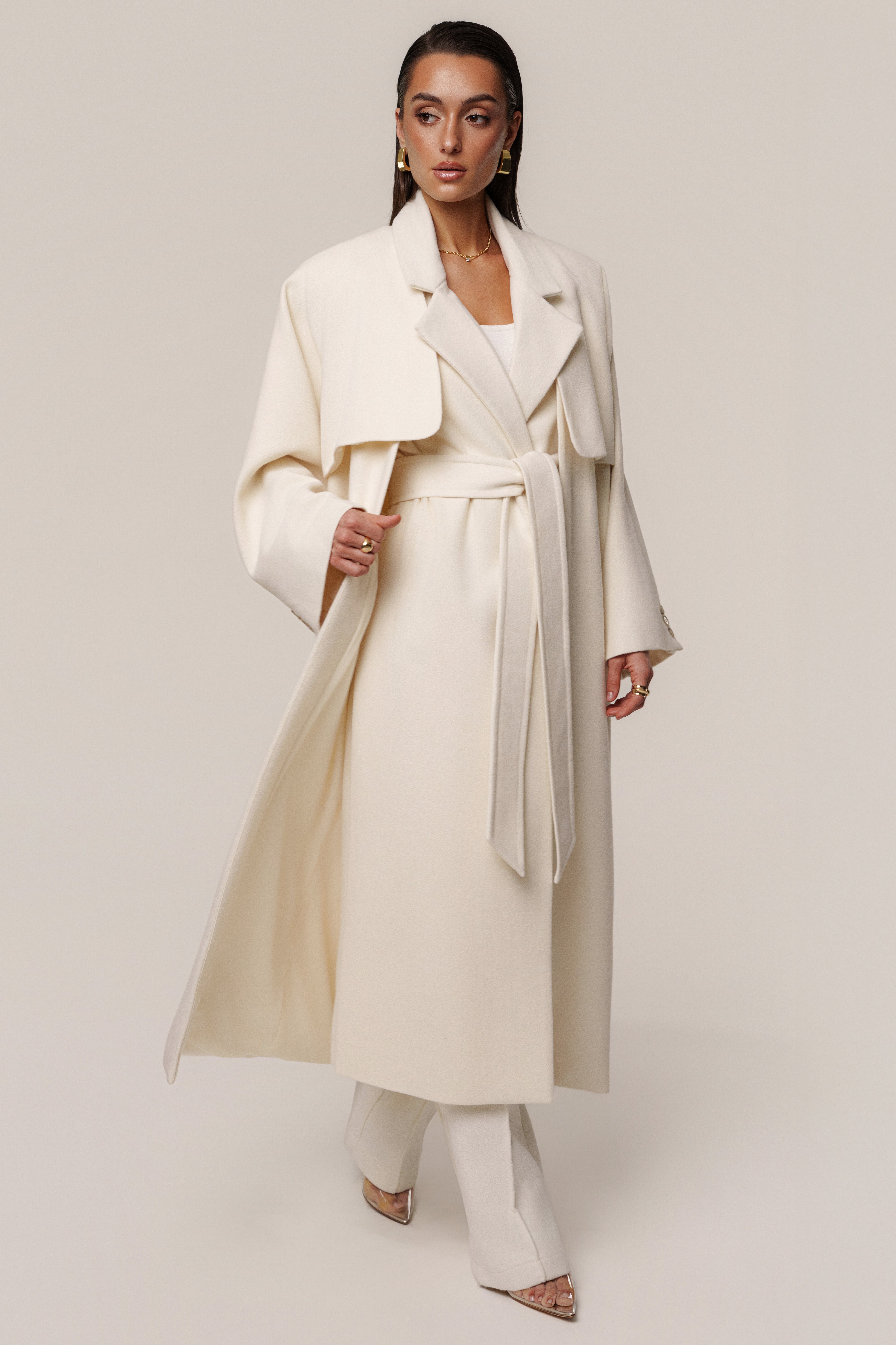 Ivory Cloud Woven Coat