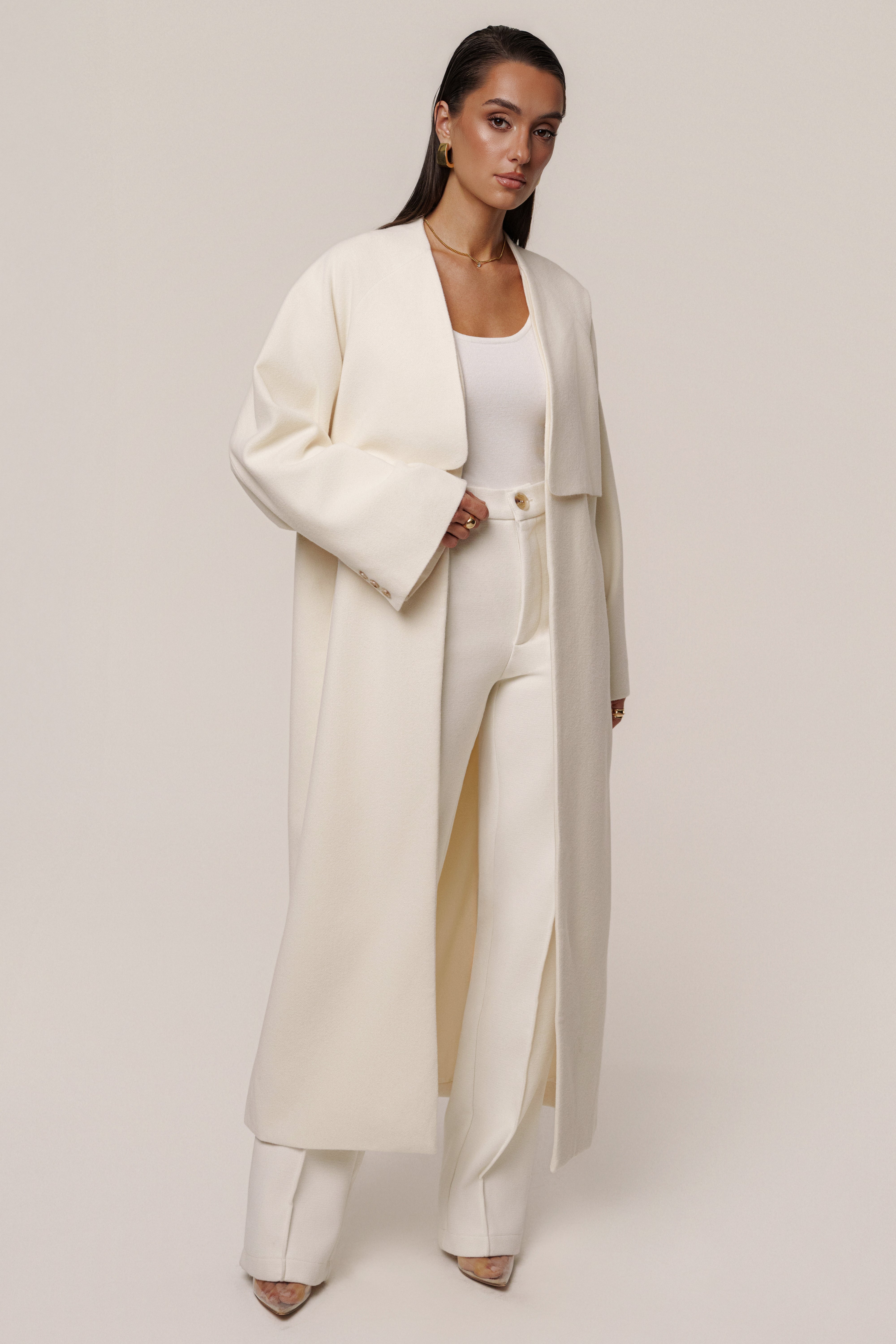 Ivory Cloud Woven Coat