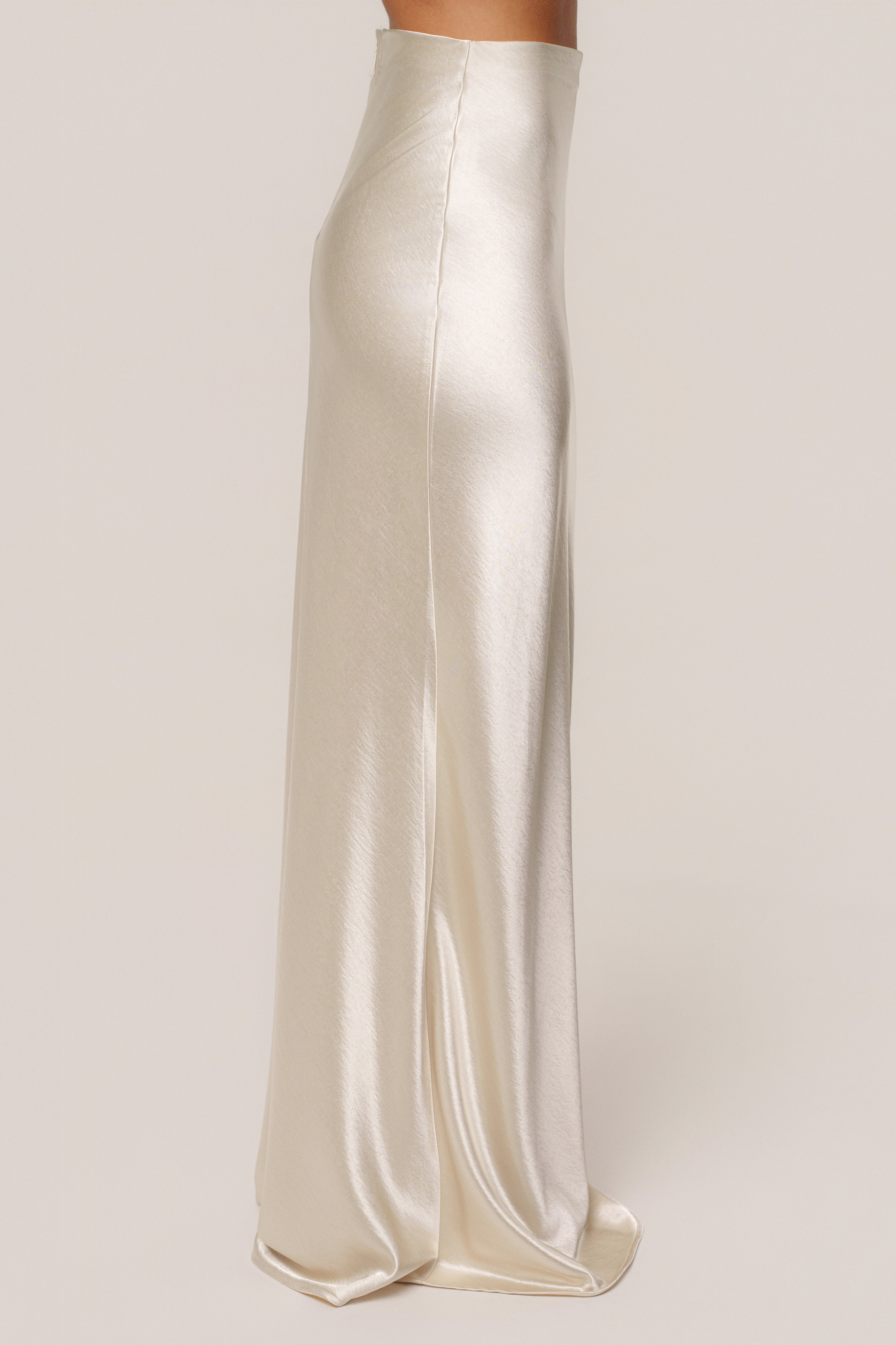 Champagne Tradition Satin Maxi Skirt - JLUXLABEL