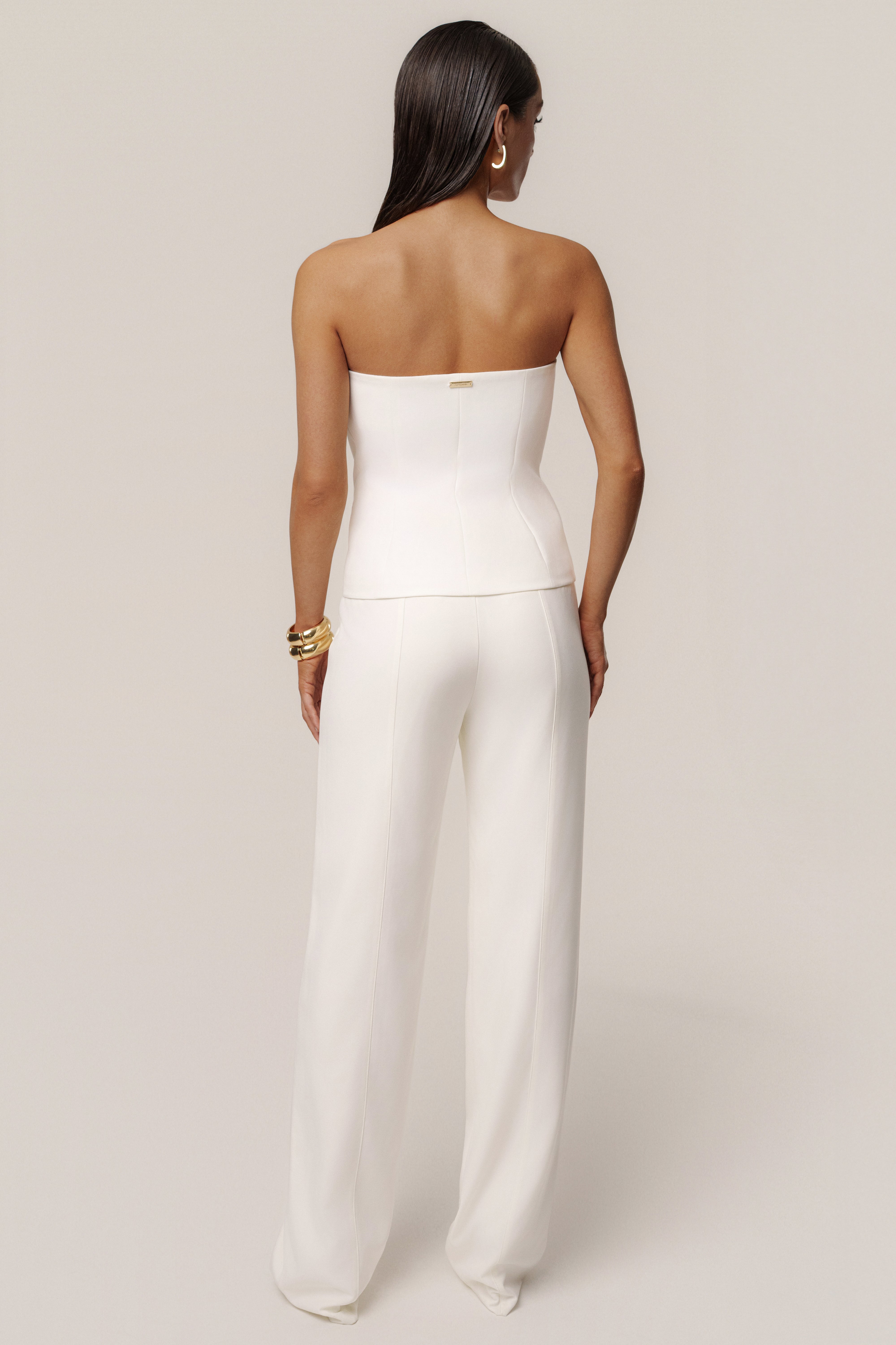 Ivory Button Front Vest - JLUXLABEL