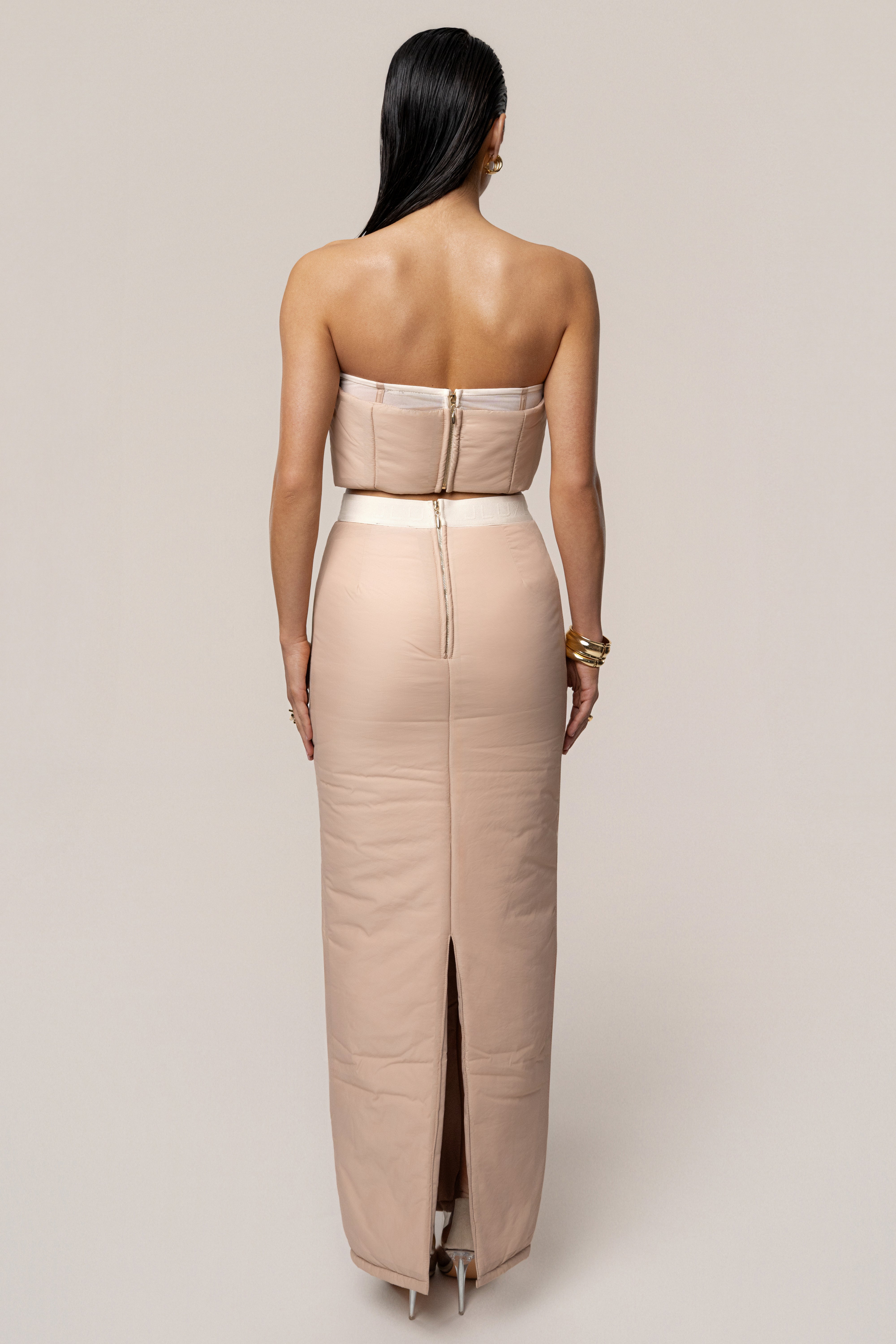 Beige Addyson Skirt Set - JLUXLABEL