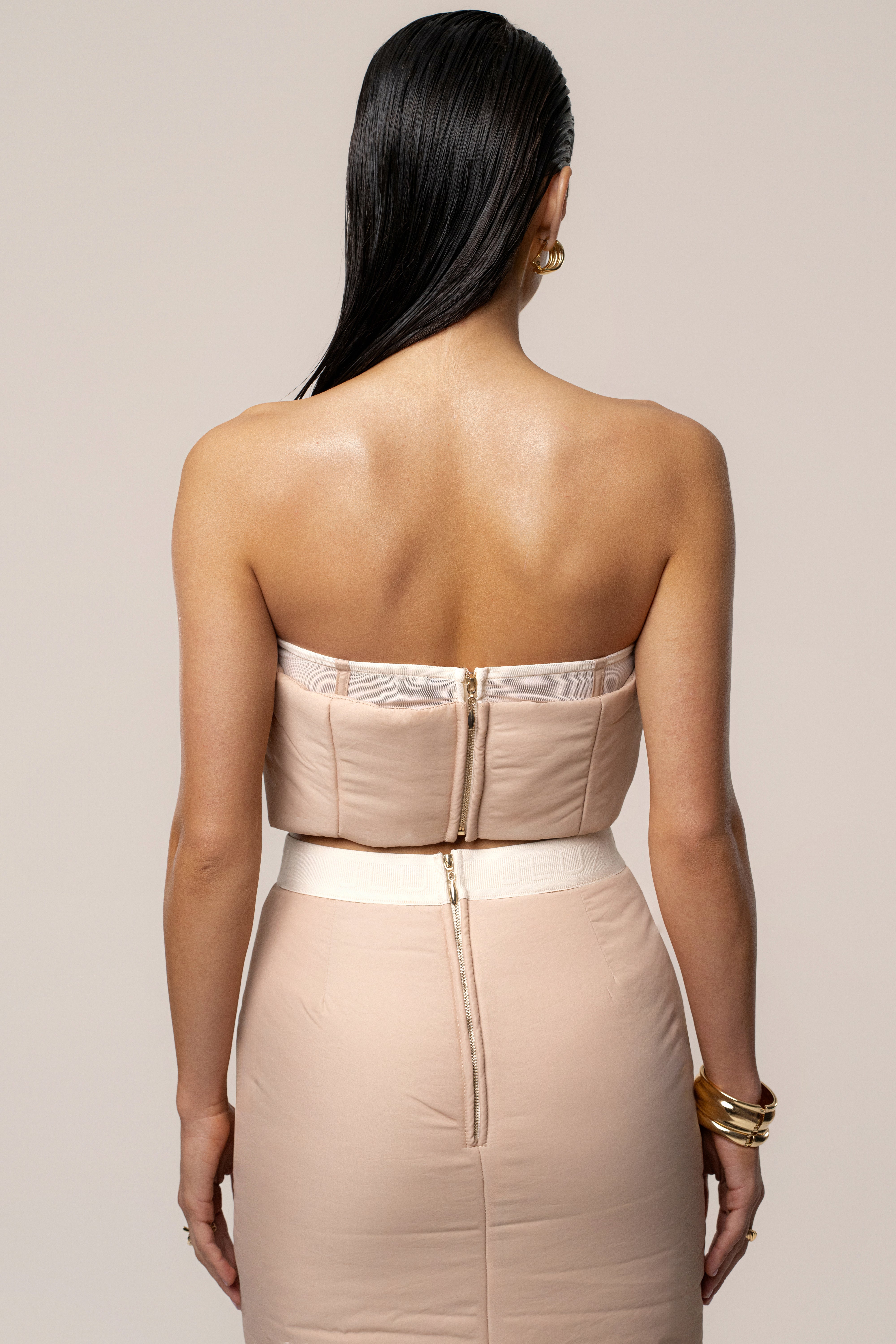 Beige Addyson Skirt Set - JLUXLABEL