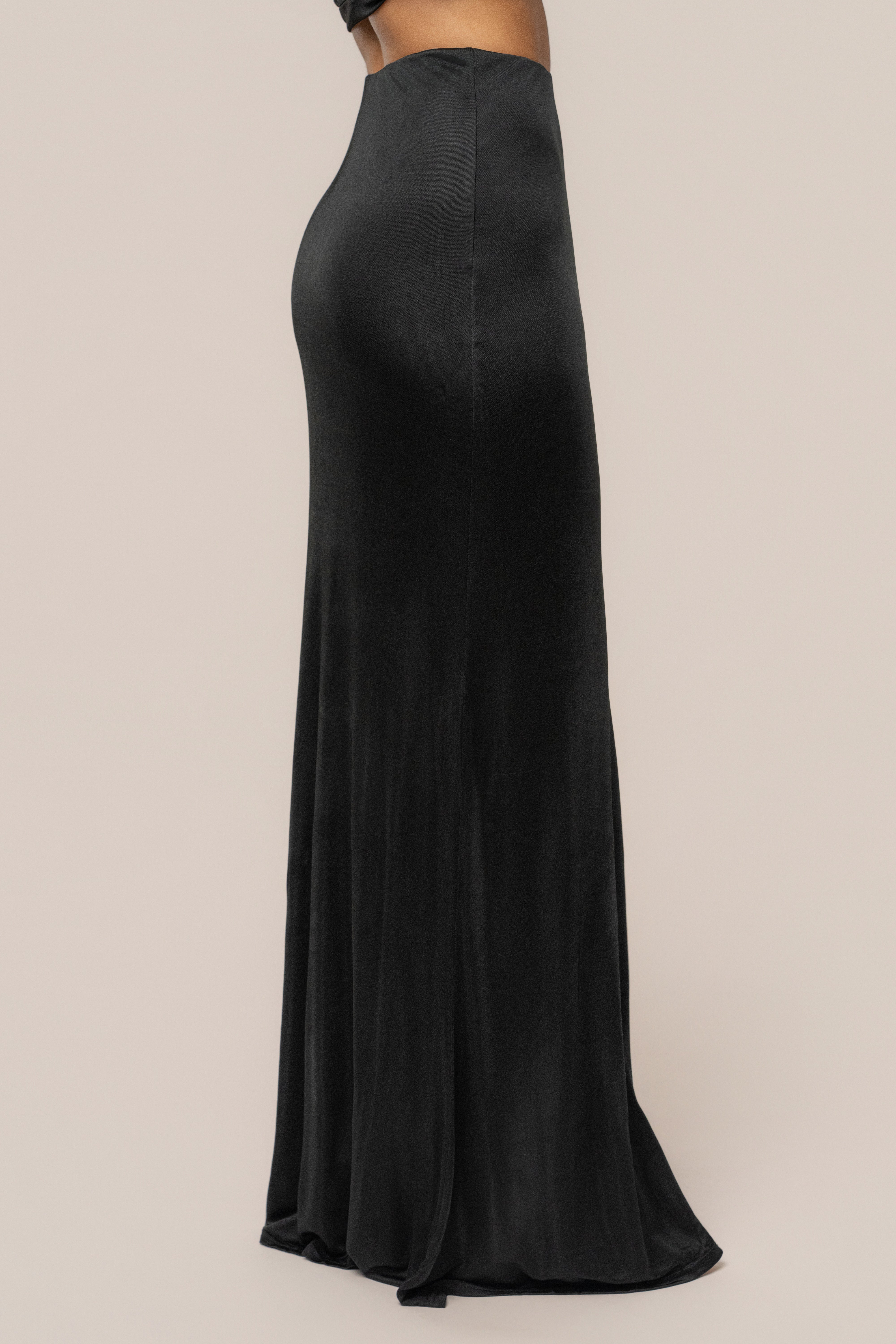 Black Ultra High Waist Maxi Skirt