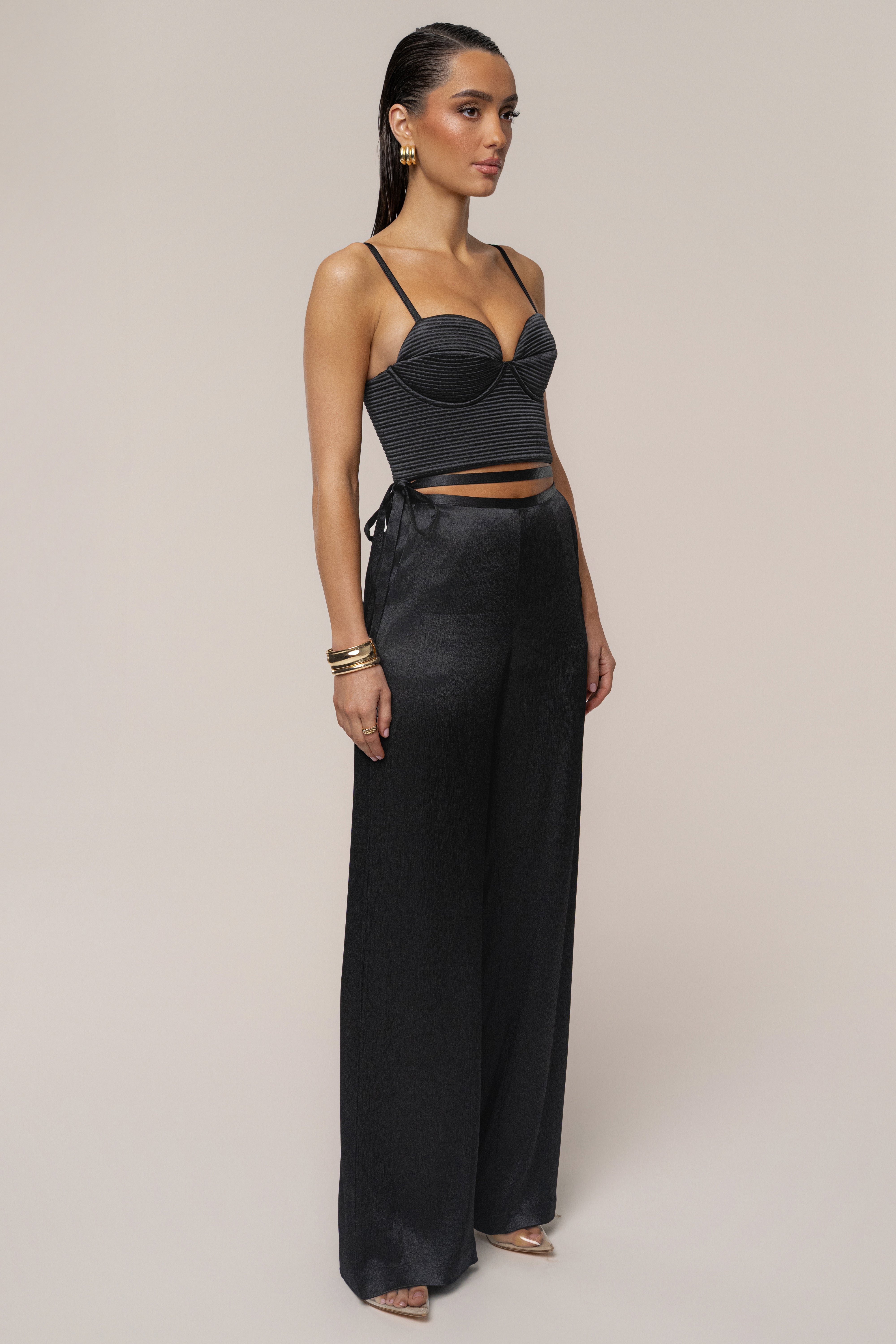 Bustier texturé Thalia noir