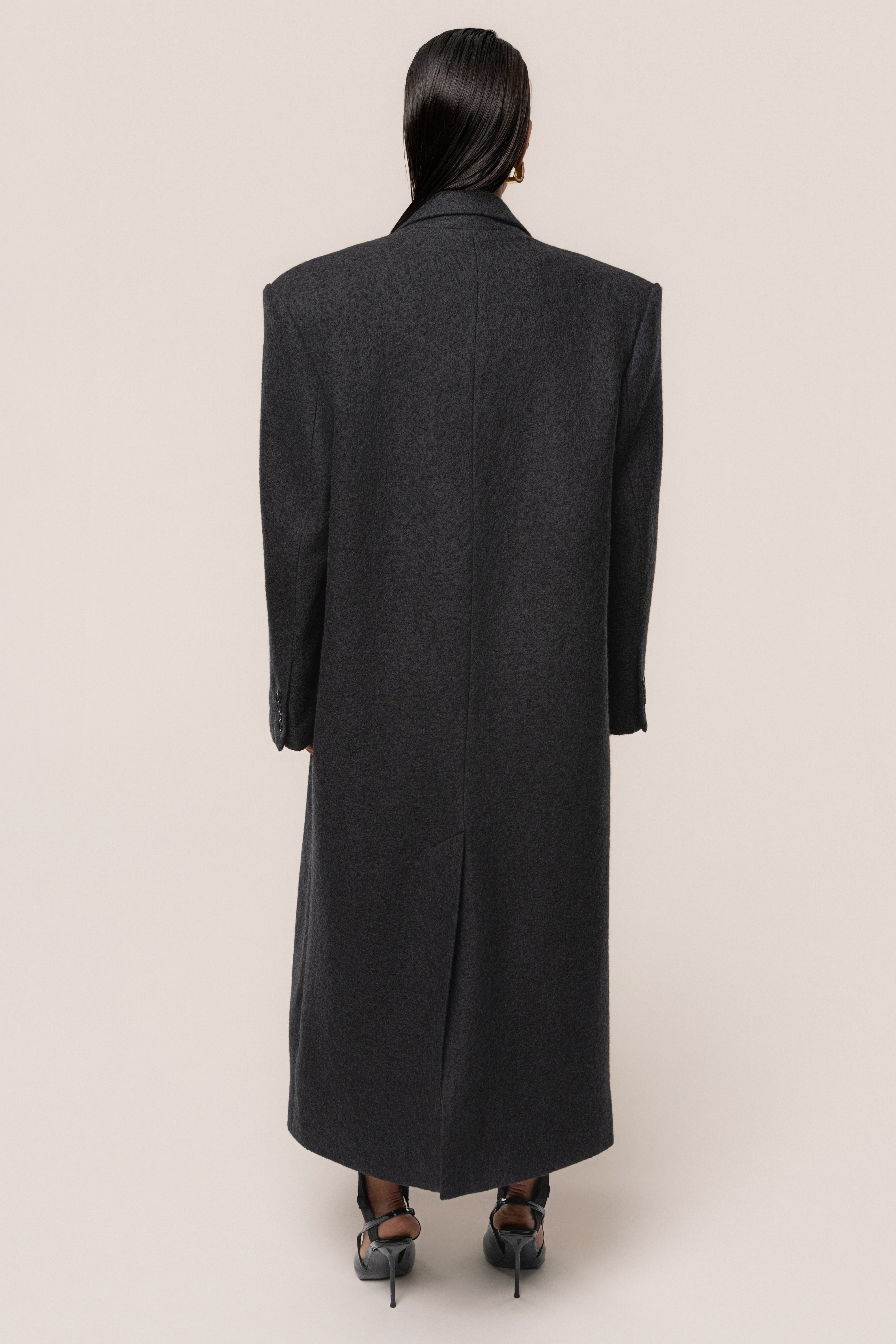 Black Oversize Double Breasted Coat