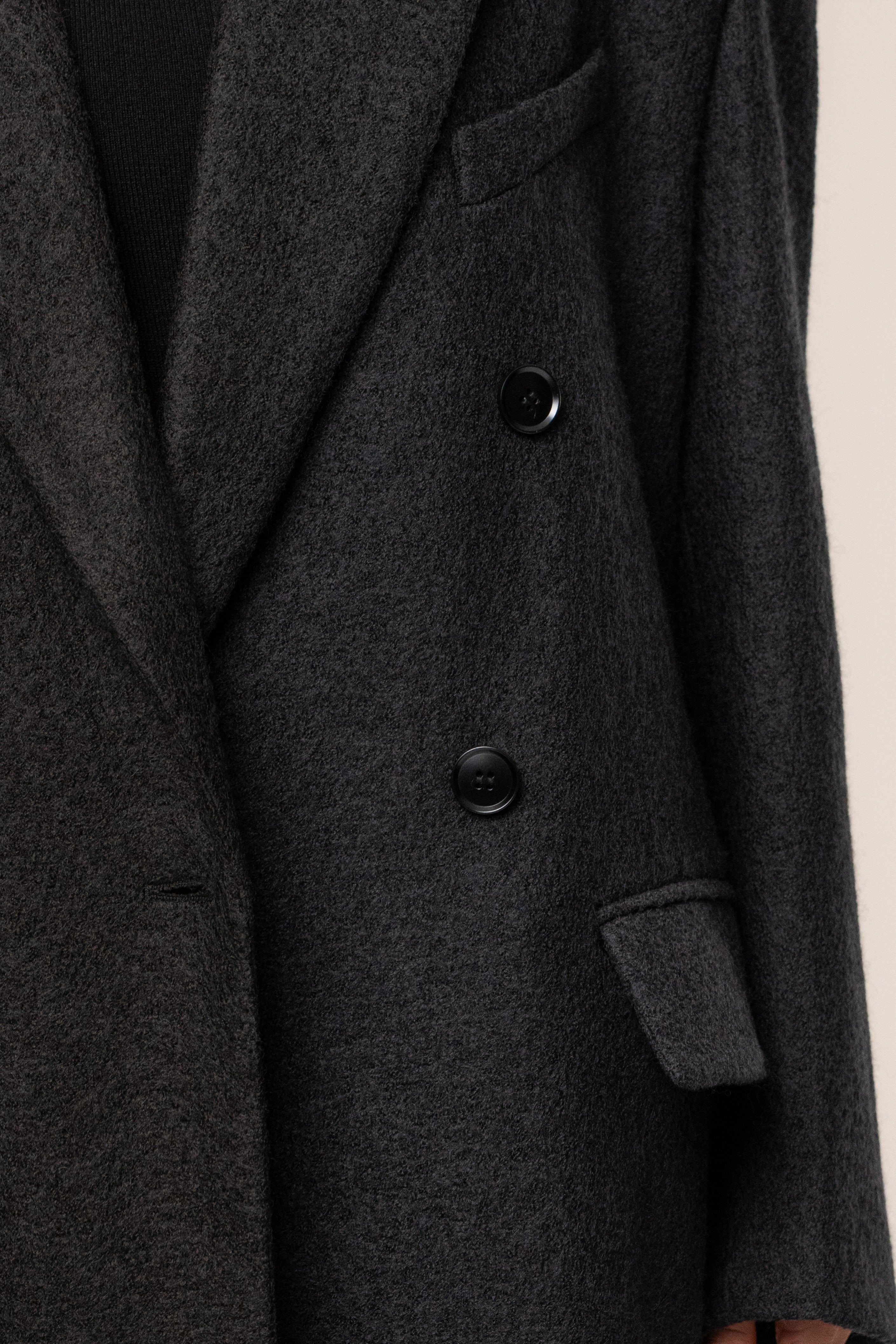 Black Oversize Double Breasted Coat