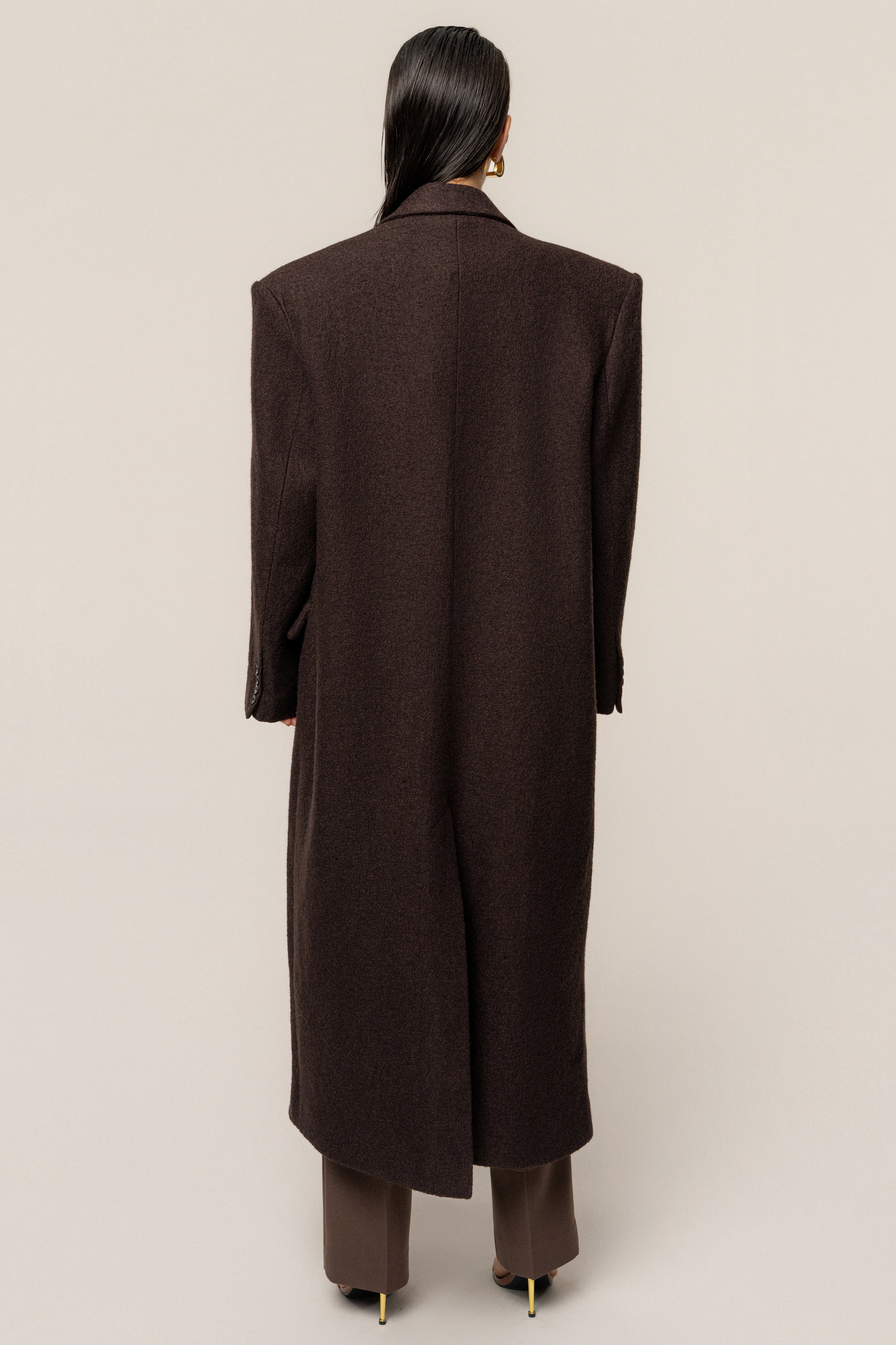Chocolate Oversize Double Breasted Coat