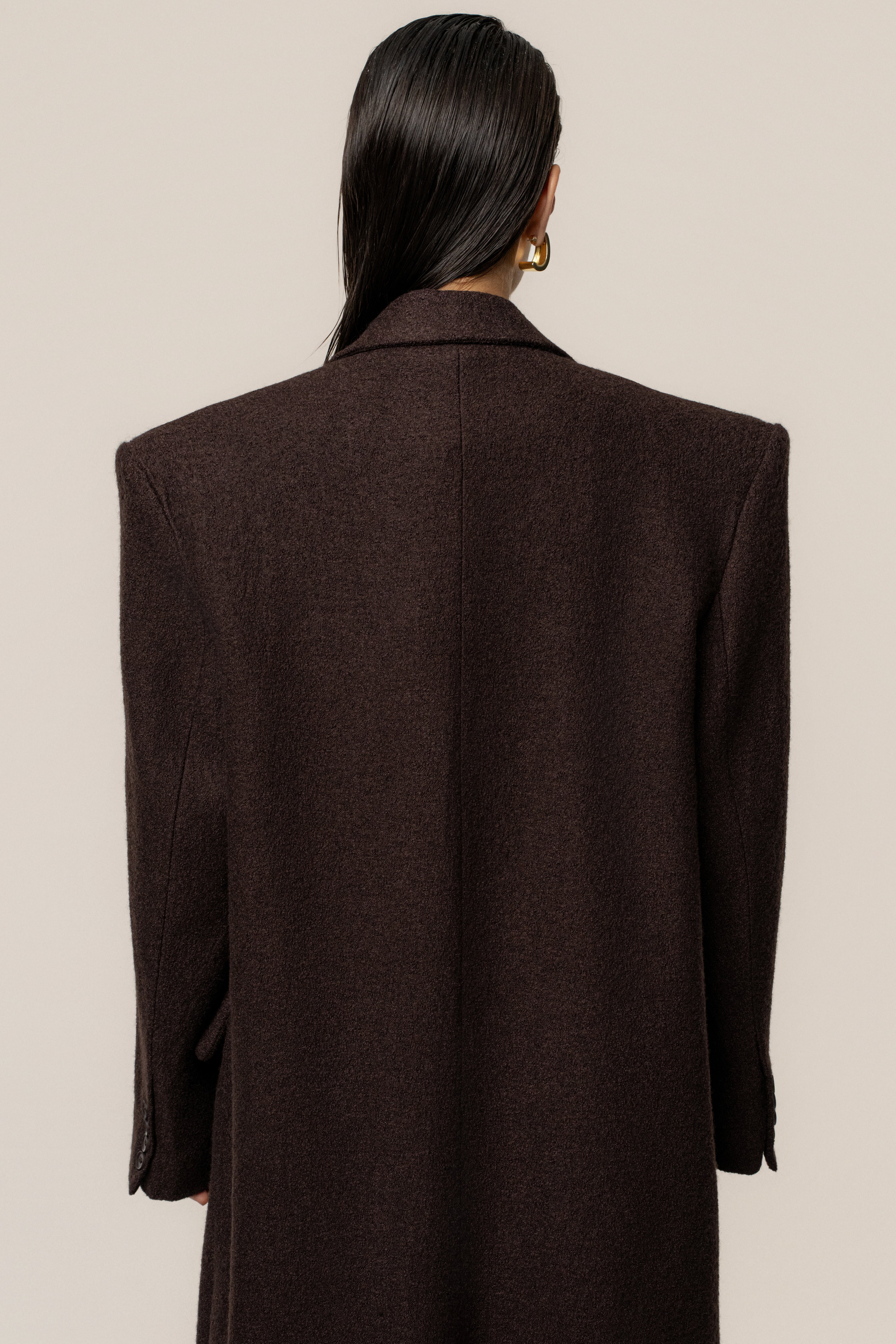 Chocolate Oversize Double Breasted Coat