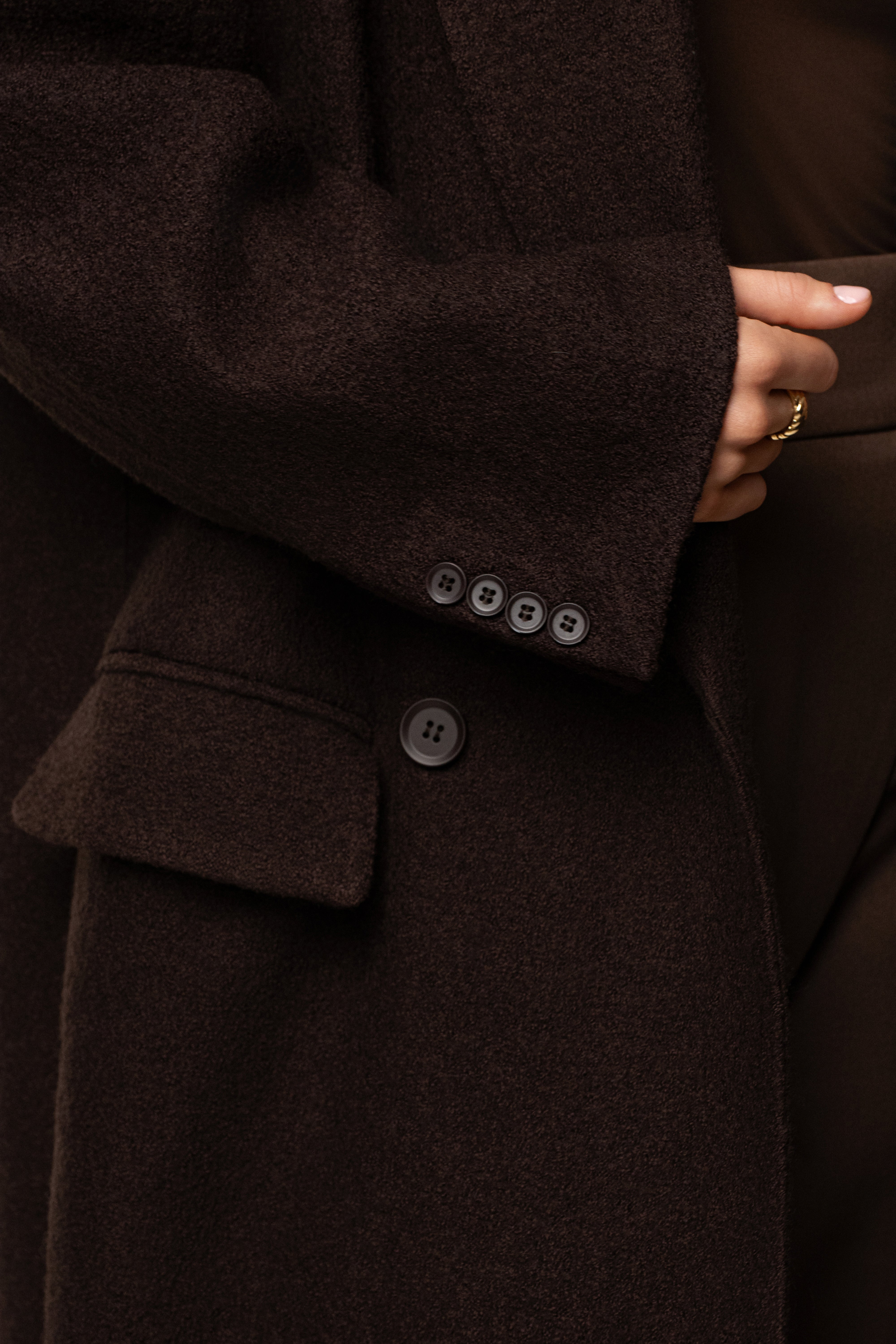 Chocolate Oversize Double Breasted Coat