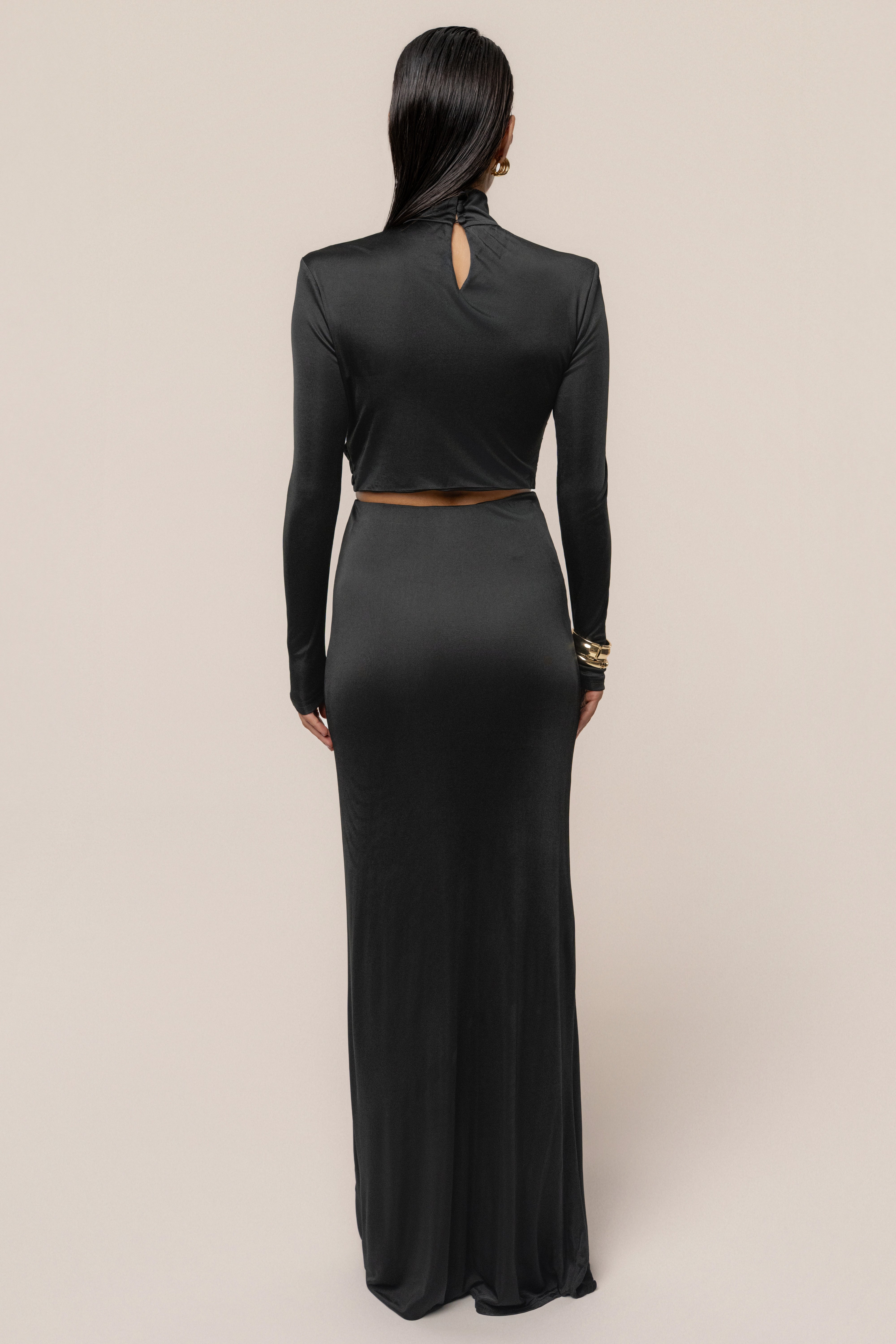 Black Ultra High Waist Maxi Skirt