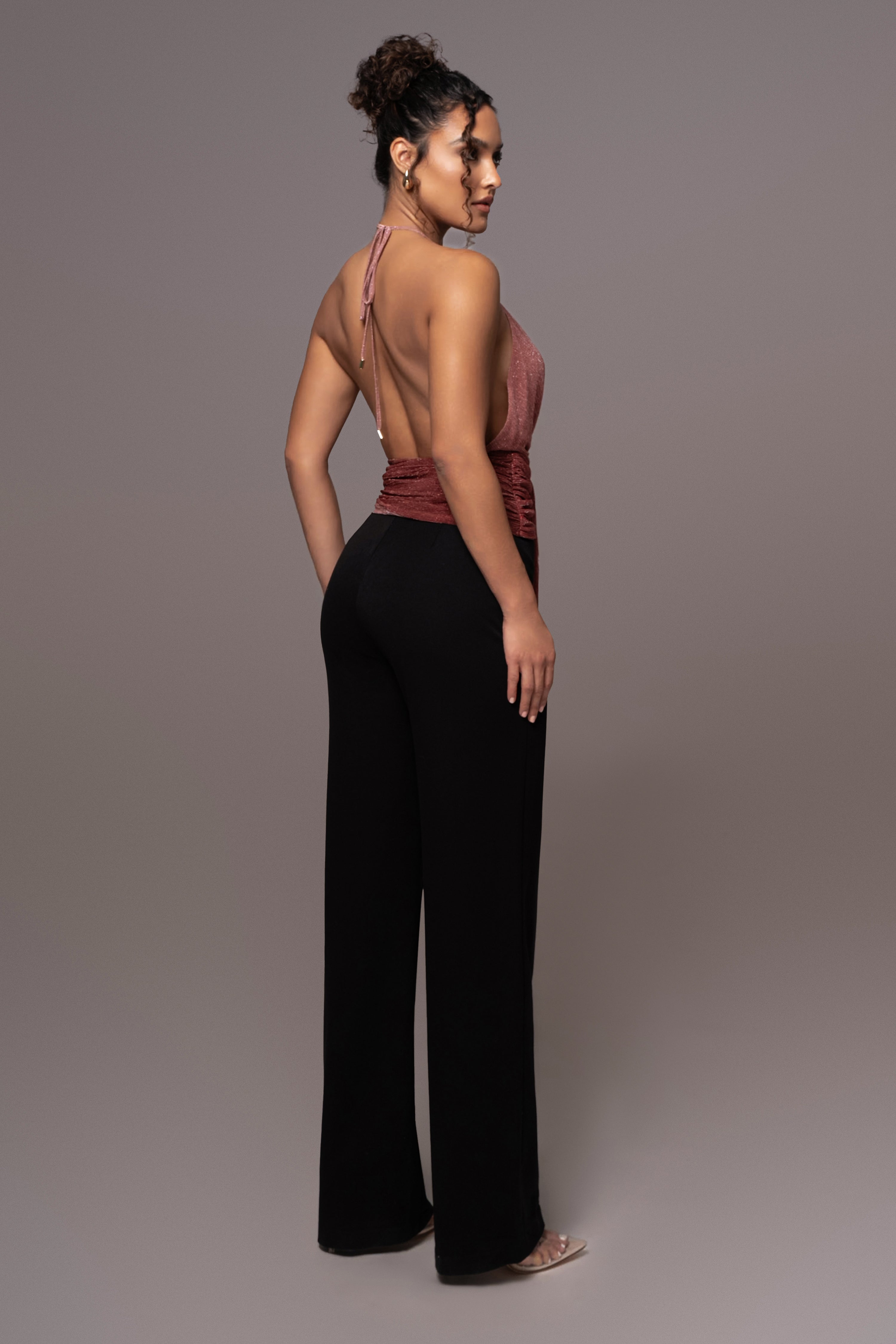 Red Bliss Halter Drape Top - JLUXLABEL