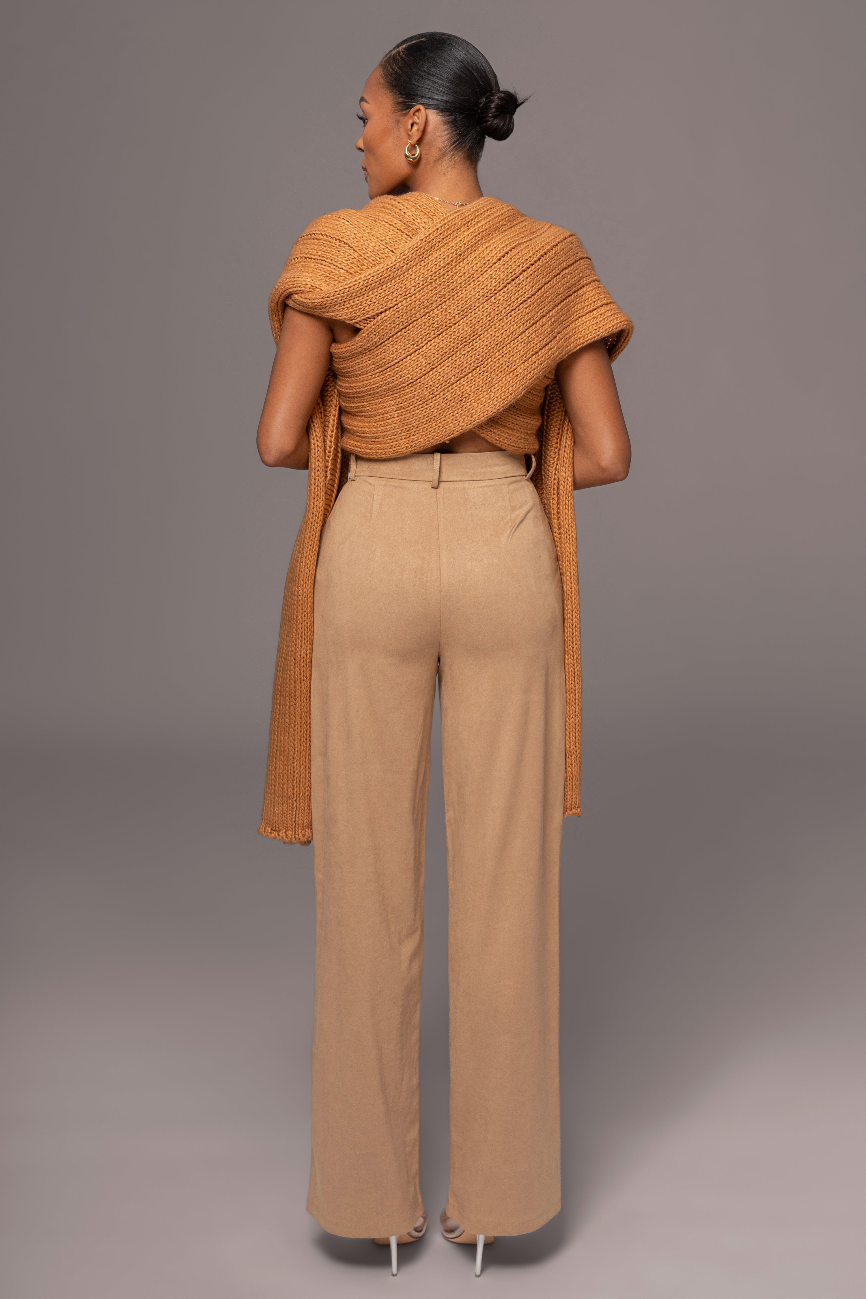 Camel Soft Life Cable Knit Sweater Top - JLUXLABEL