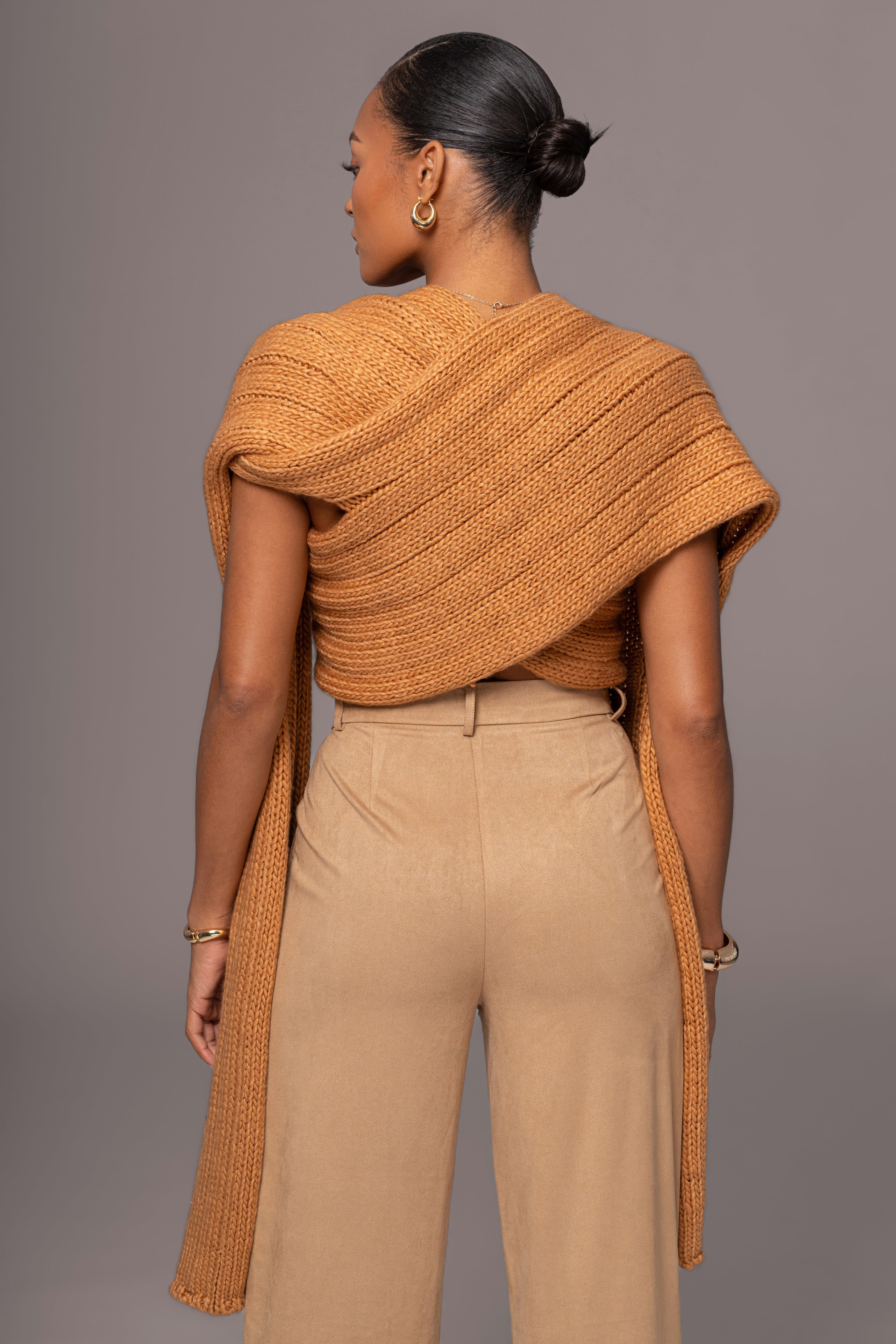 Beige Classic High Rise Trousers - JLUXLABEL