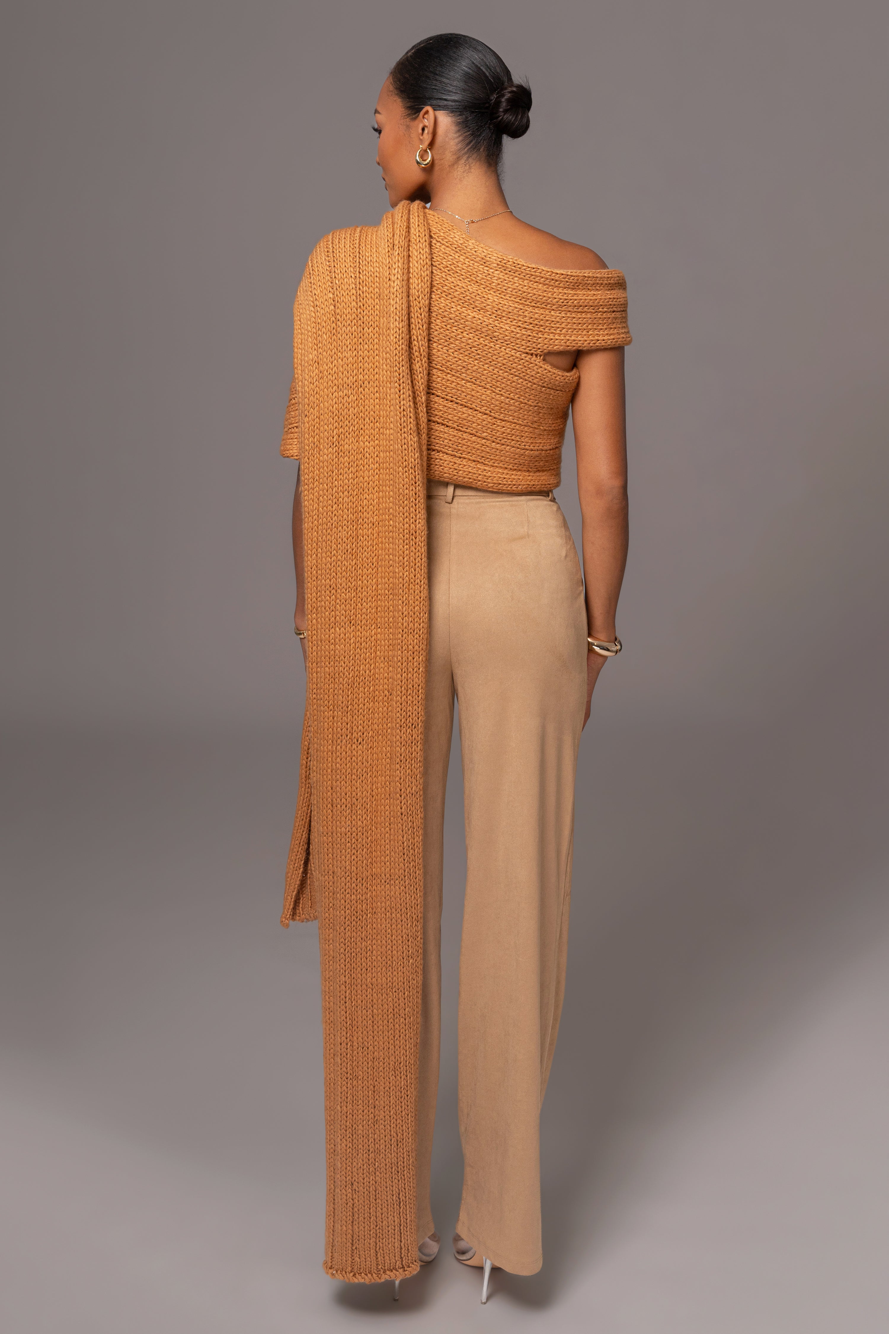 Camel Soft Life Cable Knit Sweater Top - JLUXLABEL