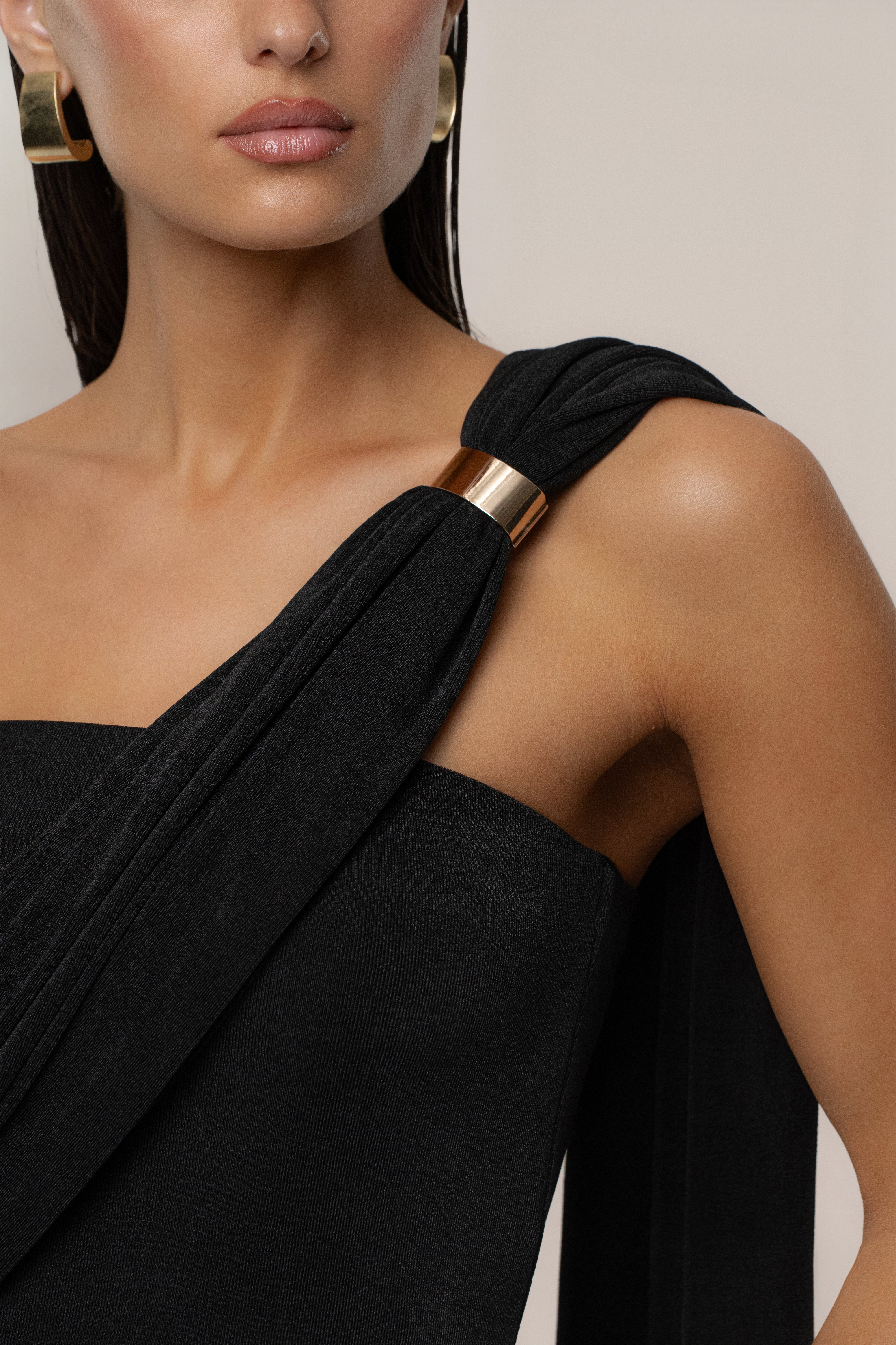 Black Golden Veil Maxi Dress