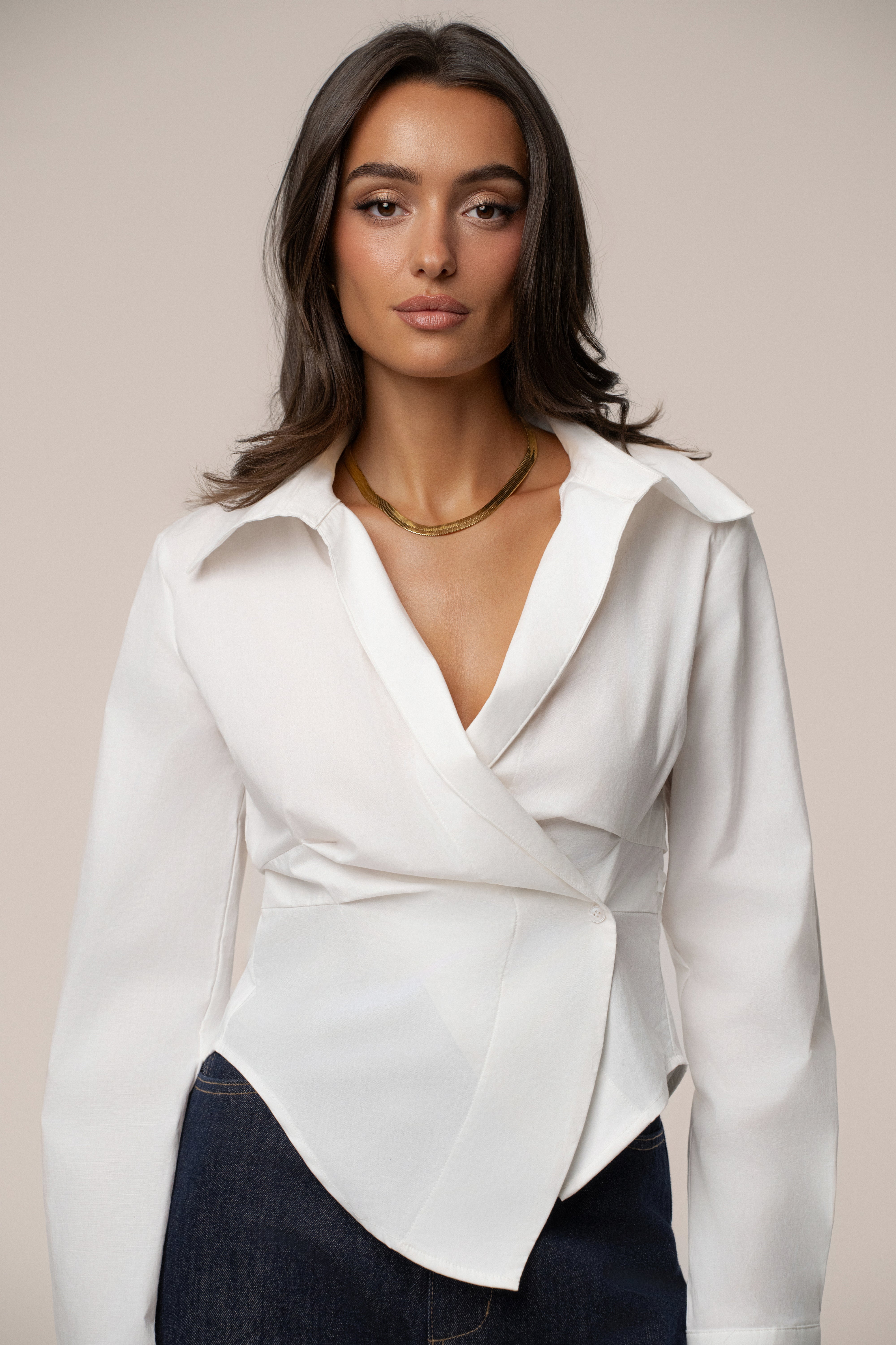 Ivory Sculpt And Form Blouse - JLUXLABEL