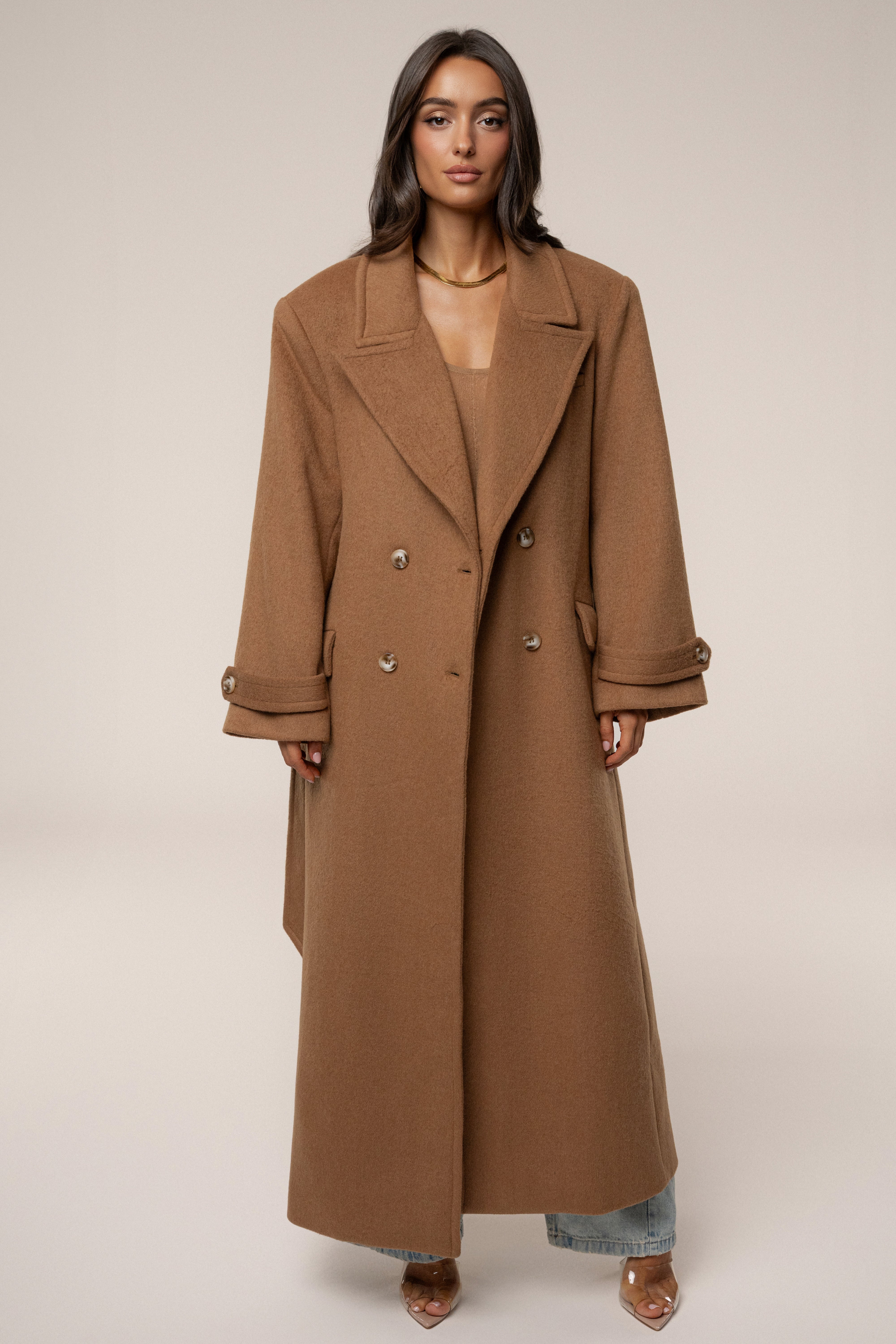 Camel Empire Longline Coat - JLUXLABEL