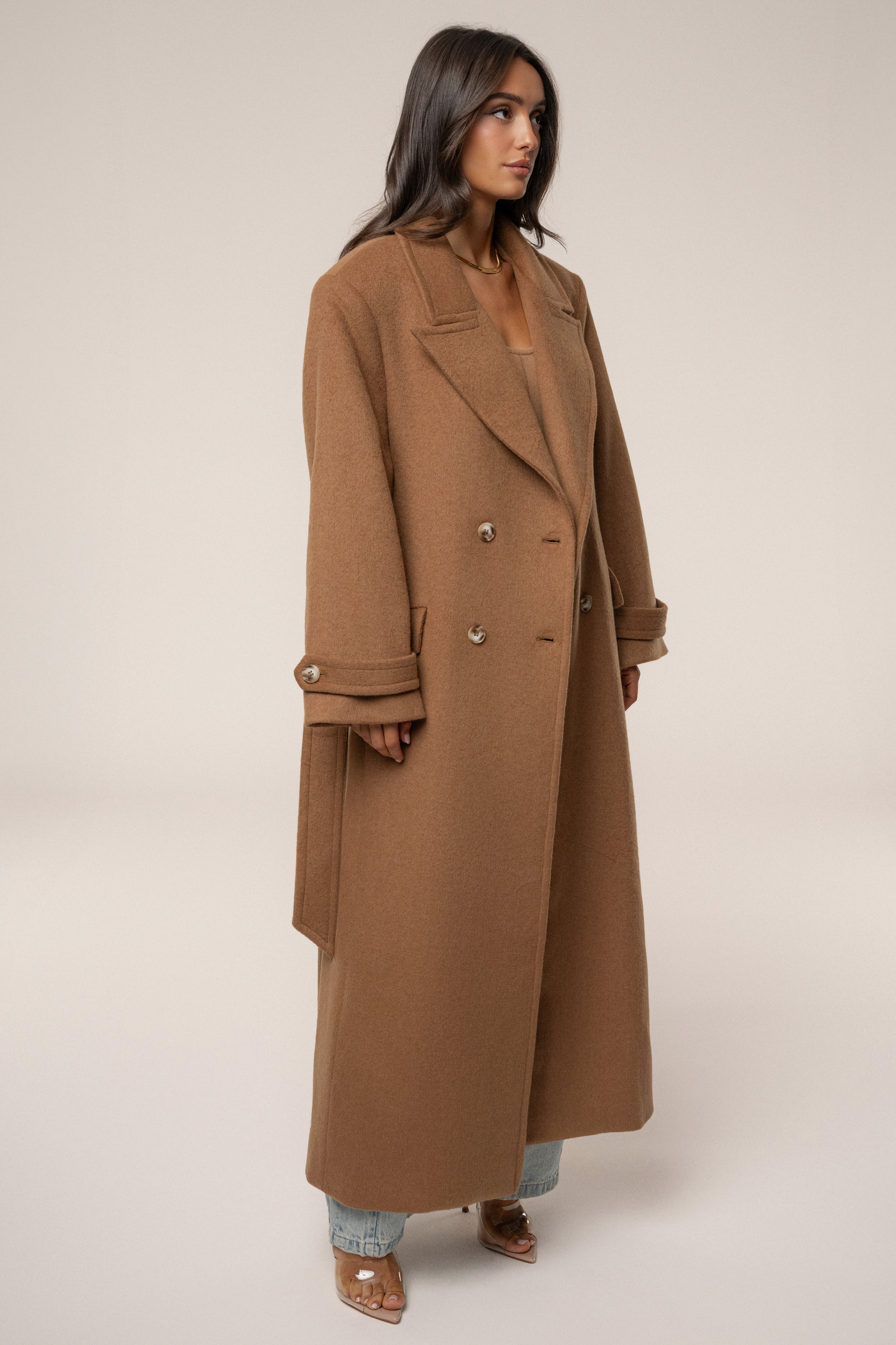 Camel Empire Longline Coat - JLUXLABEL