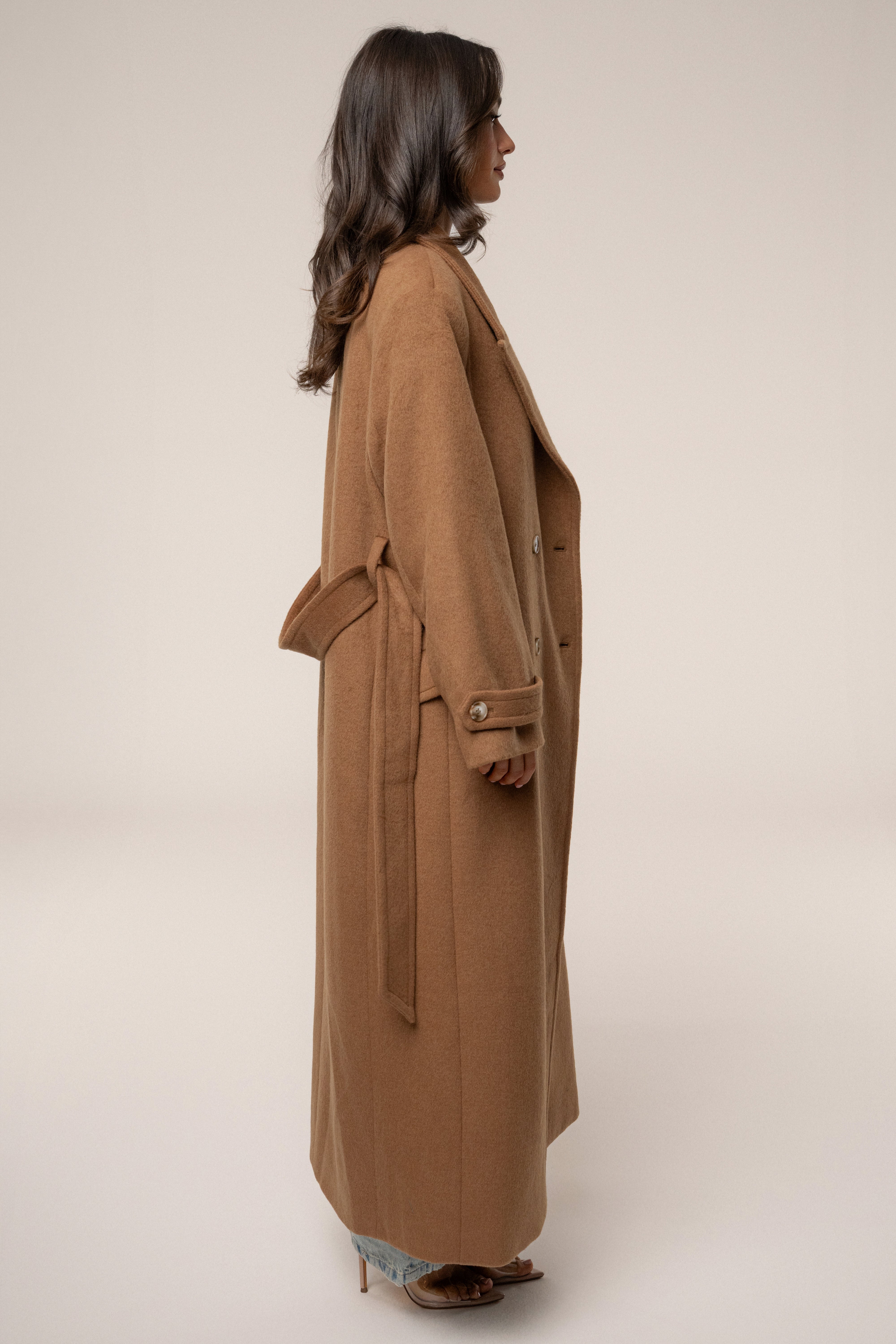 Camel Empire Longline Coat - JLUXLABEL