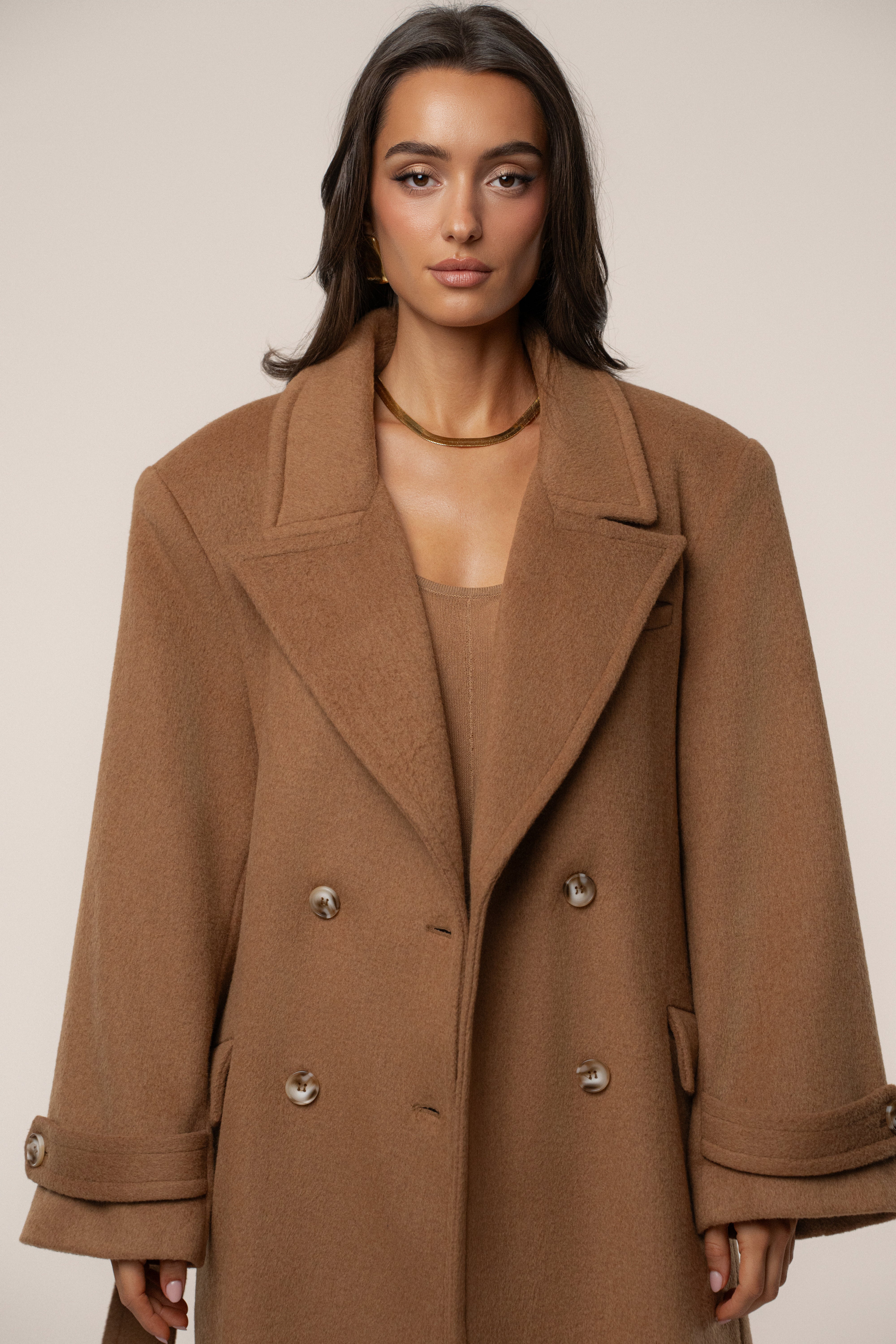 Camel Empire Longline Coat - JLUXLABEL