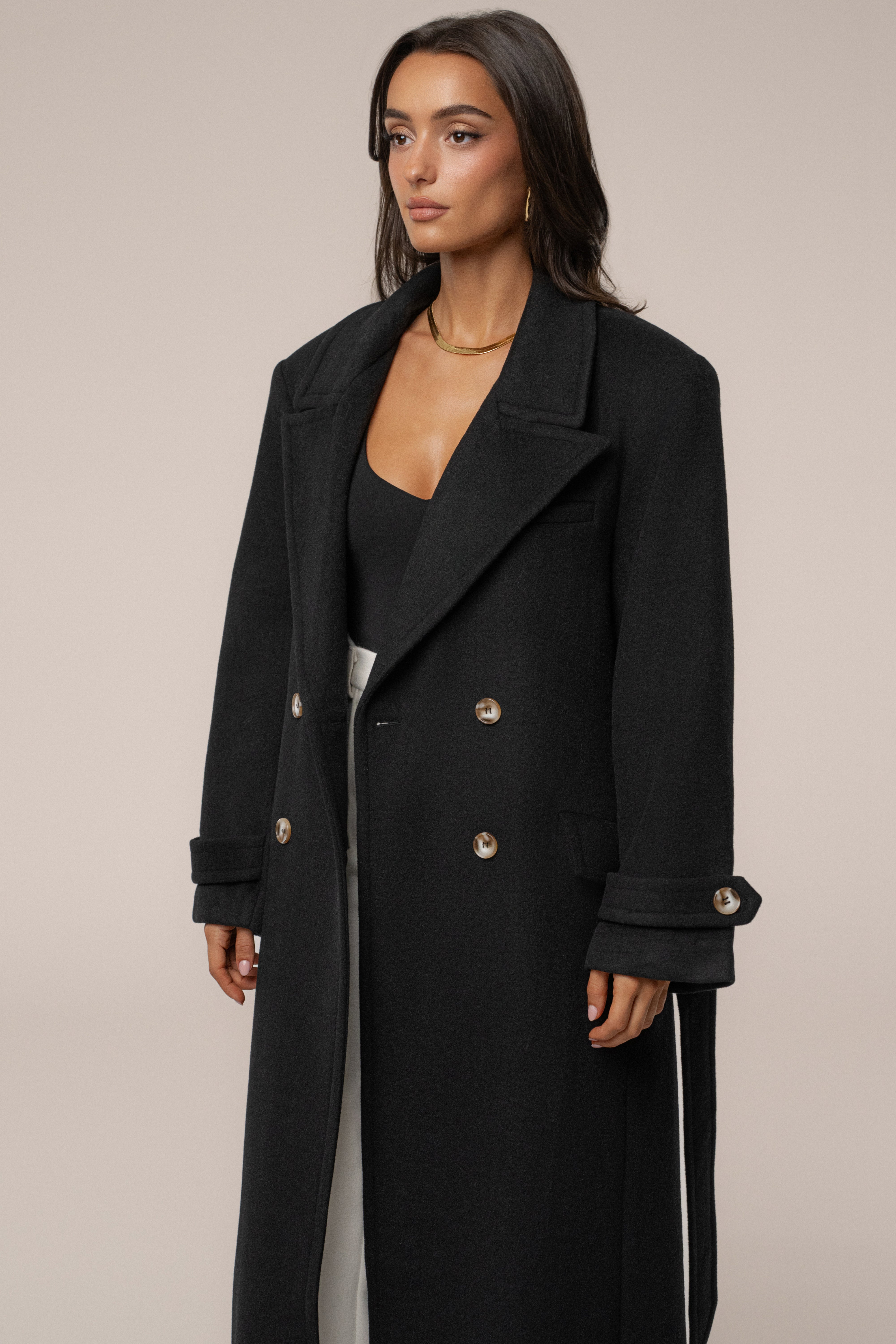 Black Empire Longline Coat - JLUXLABEL