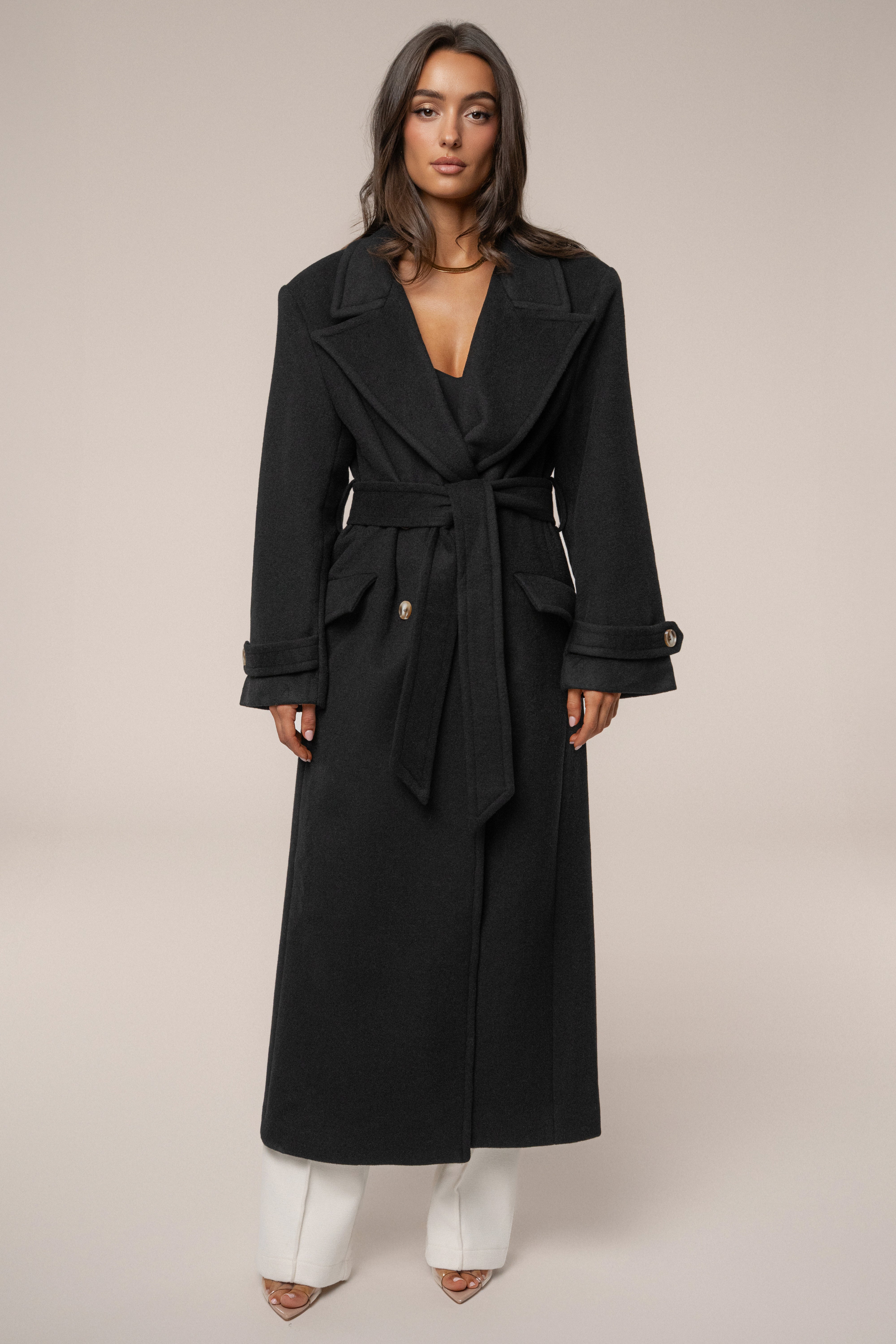 Black Empire Longline Coat - JLUXLABEL