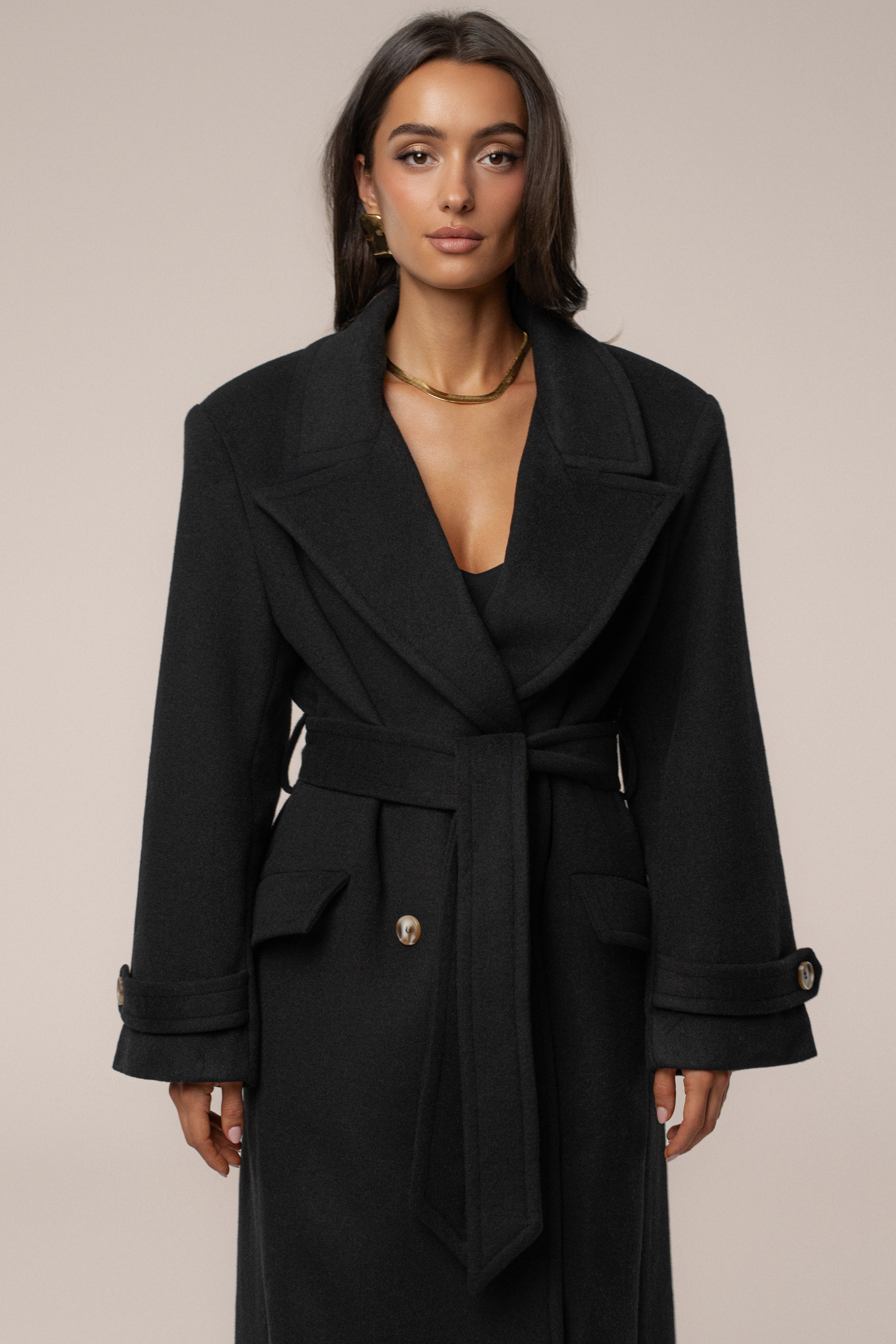 Black Empire Longline Coat - JLUXLABEL