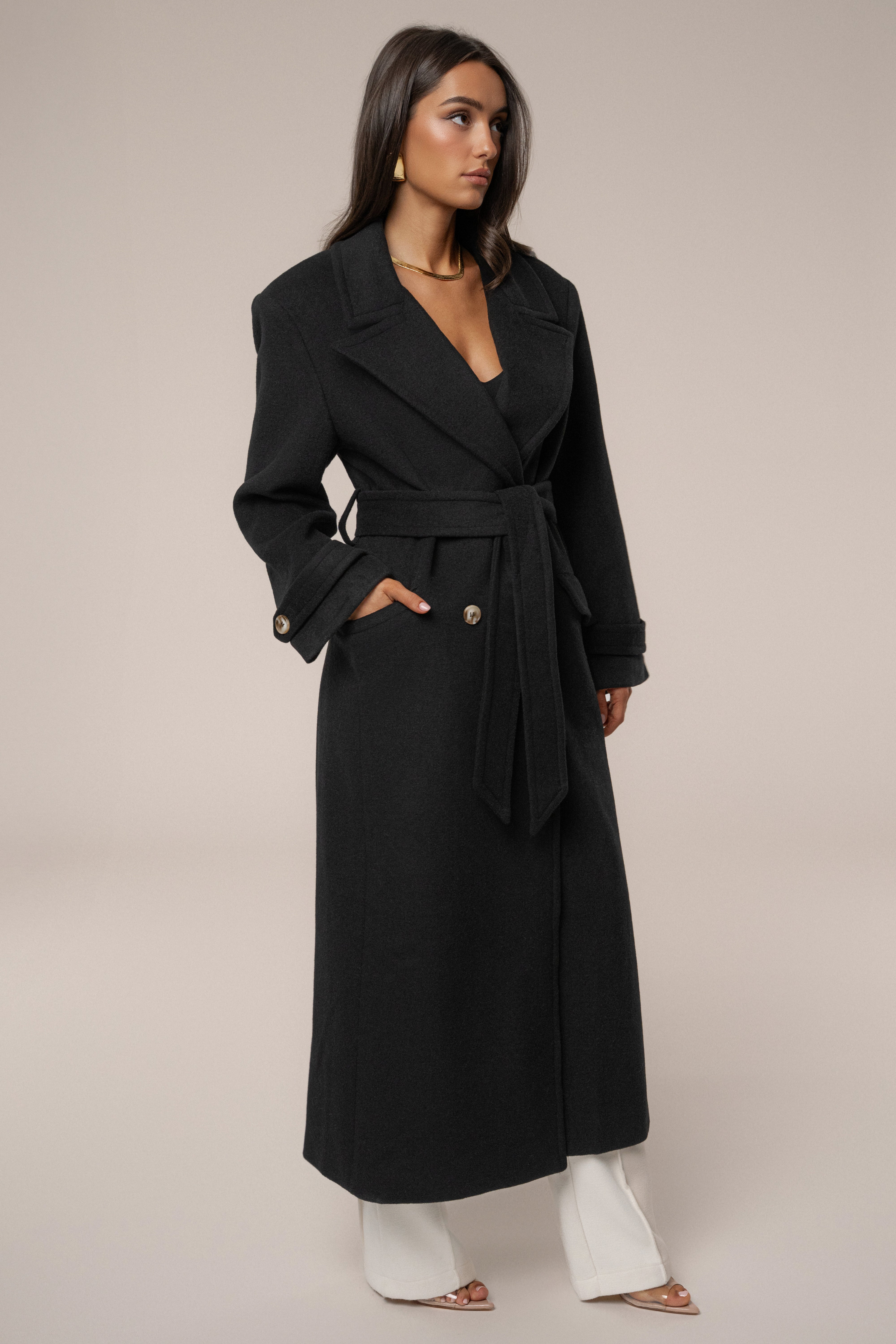 Black Empire Longline Coat - JLUXLABEL