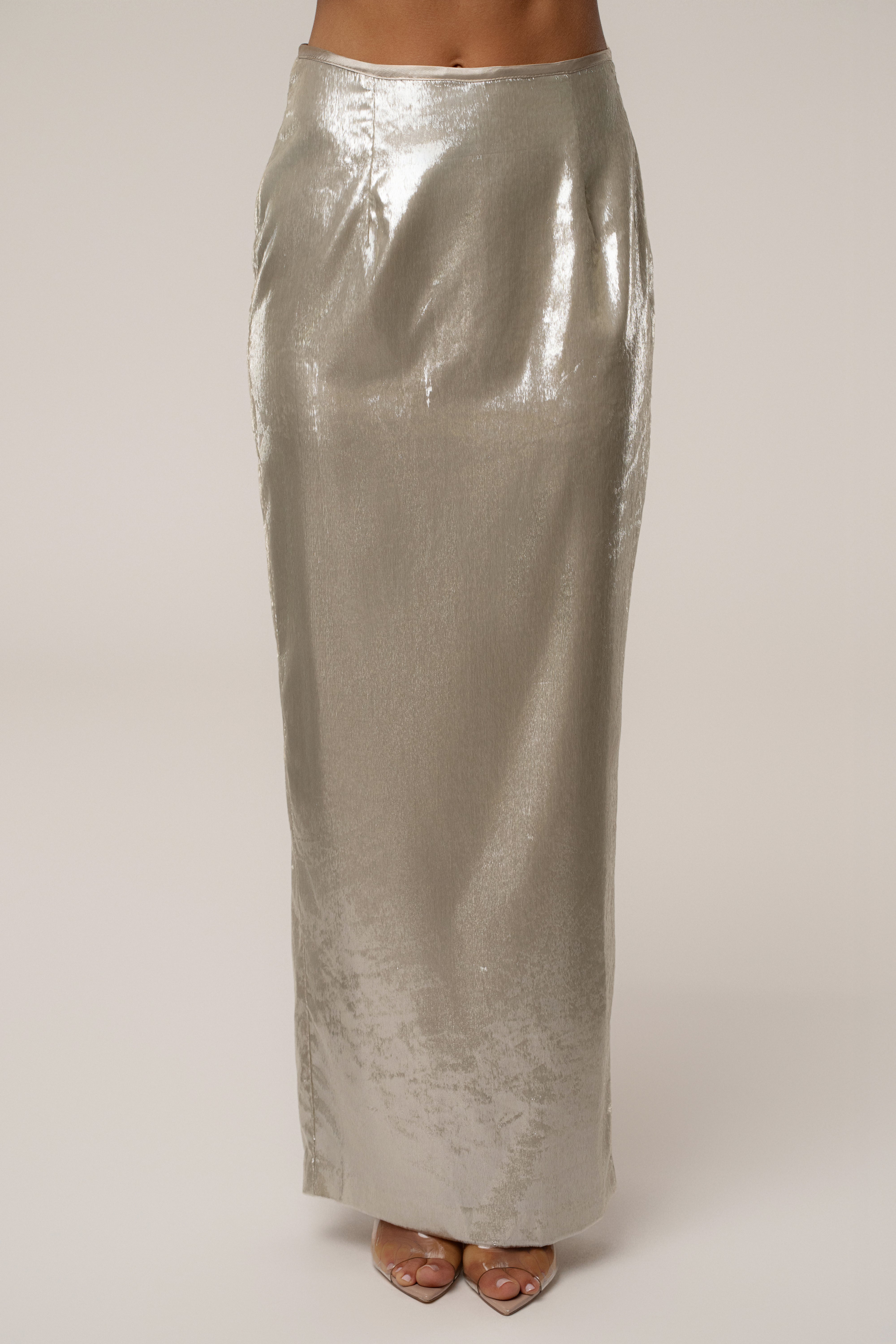 Beige Illuminate Maxi Skirt - JLUXLABEL