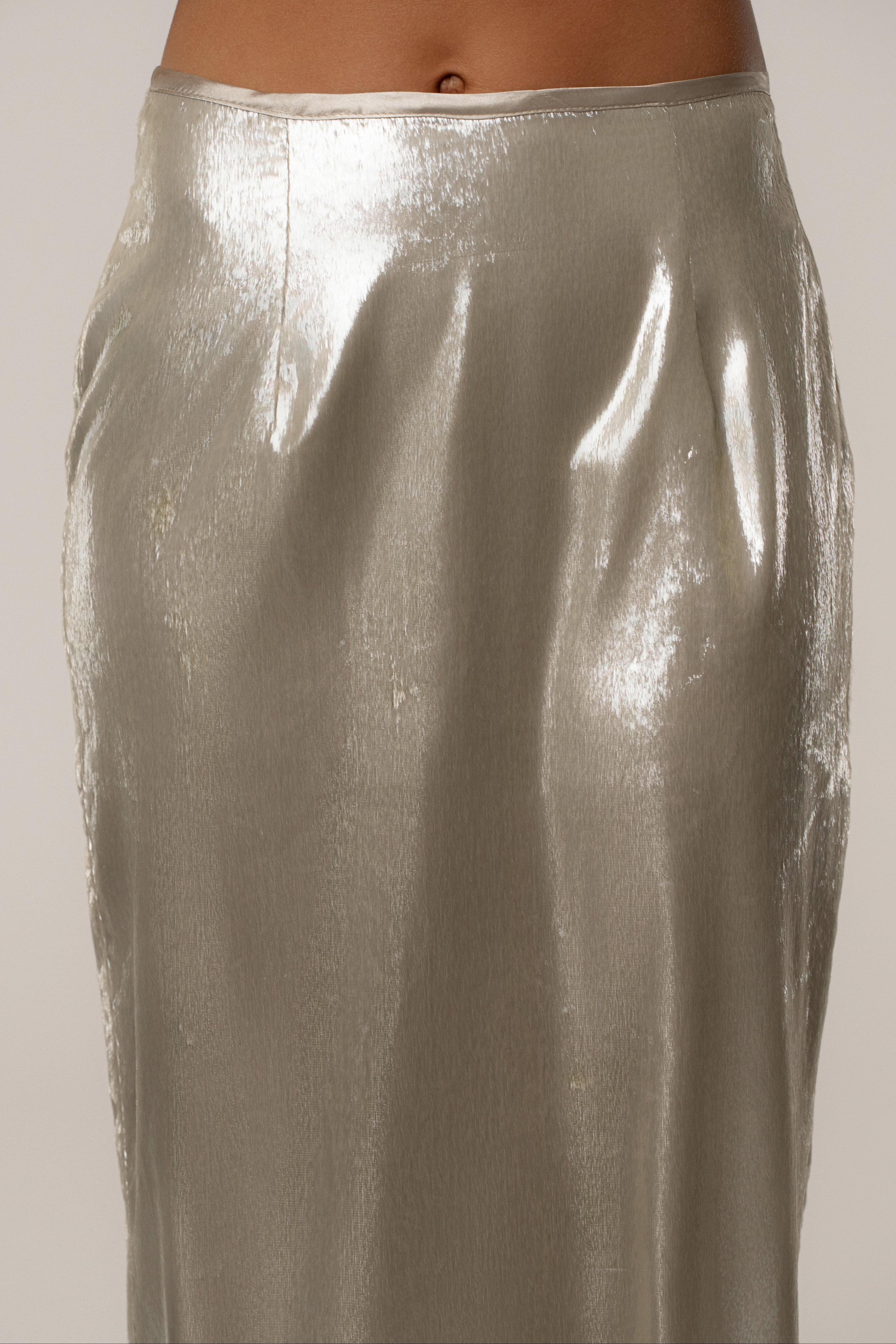 Beige Illuminate Maxi Skirt - JLUXLABEL