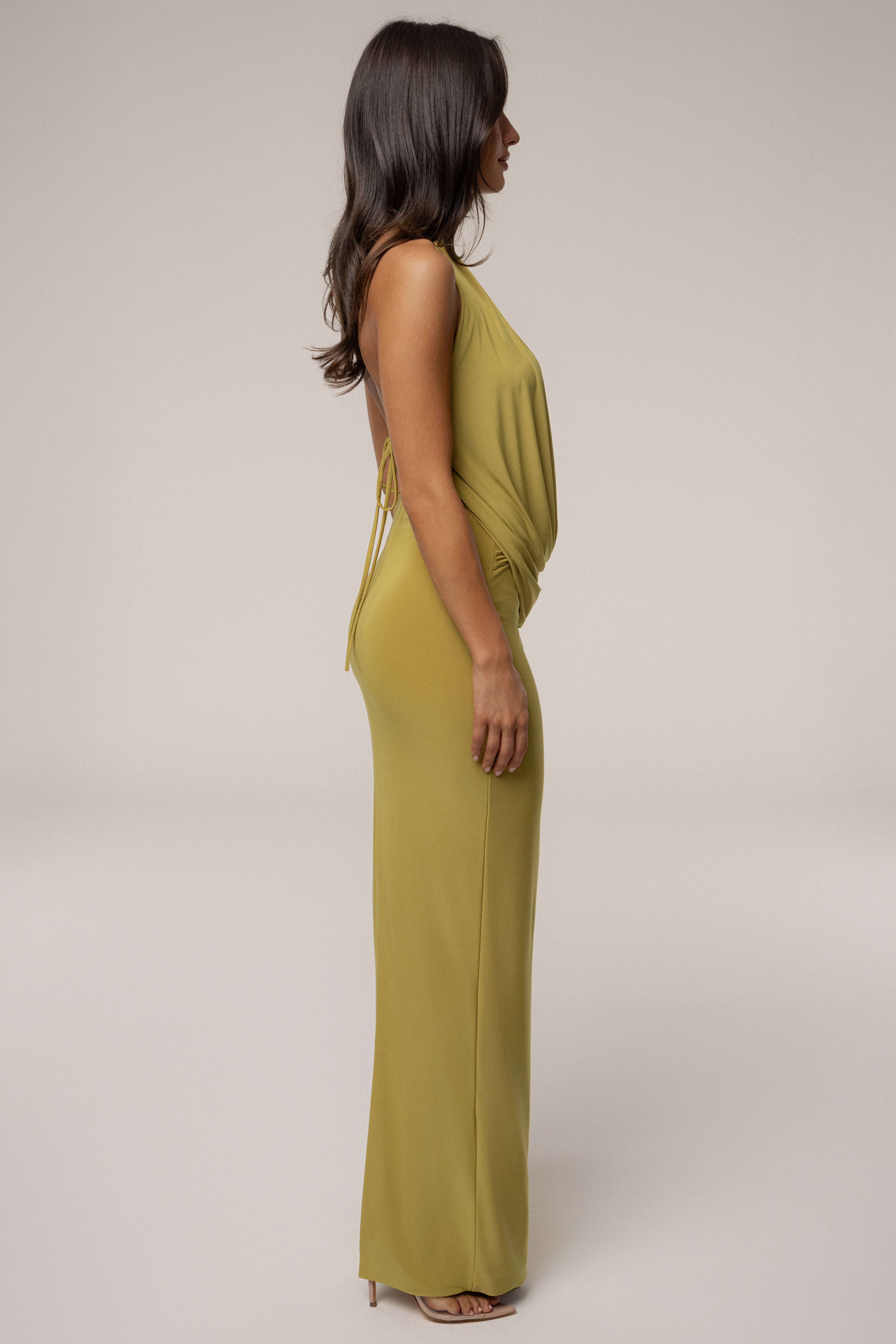 PRE-ORDER Moss Dawn Draped Maxi Dress - JLUXLABEL