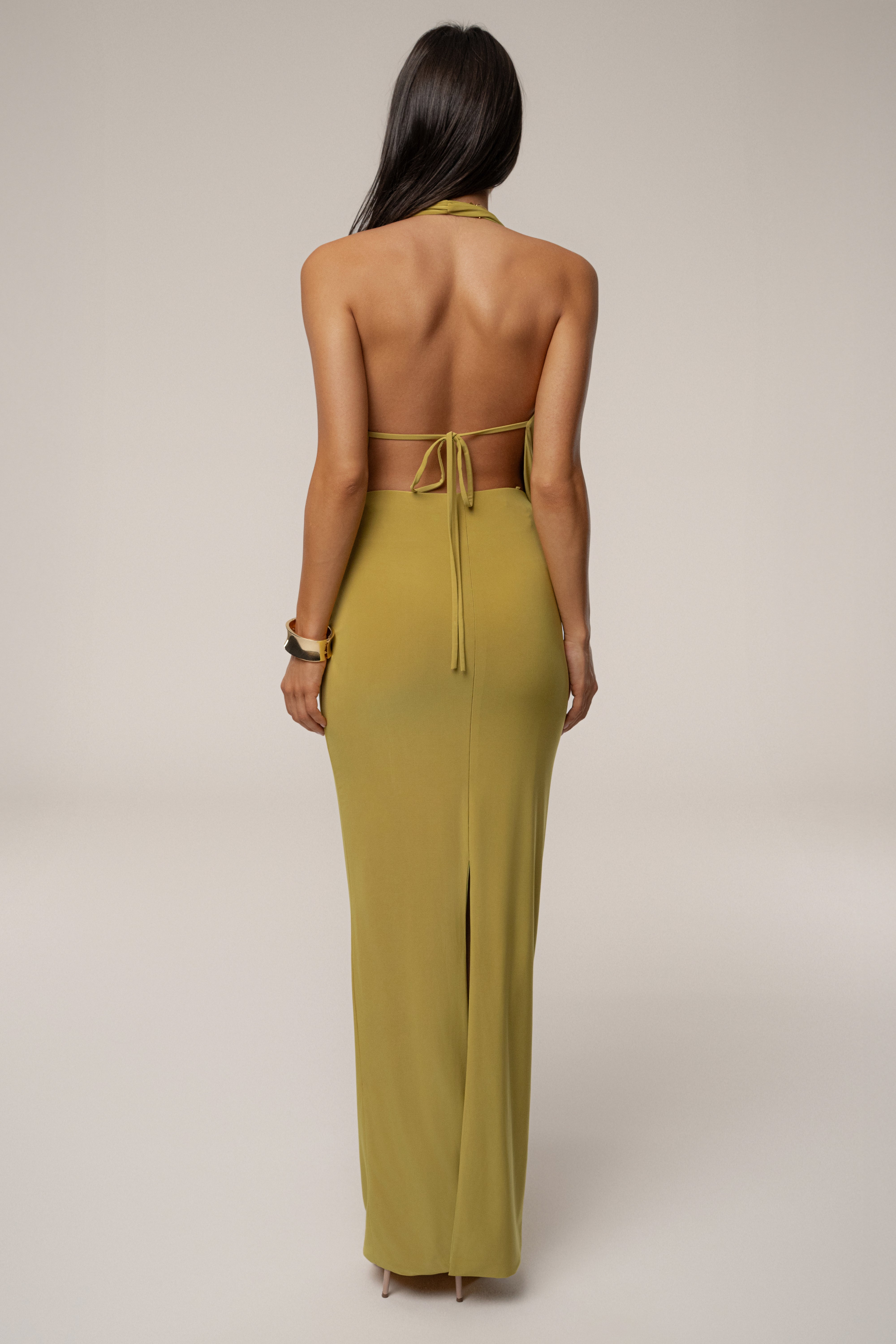 PRE-ORDER Moss Dawn Draped Maxi Dress - JLUXLABEL