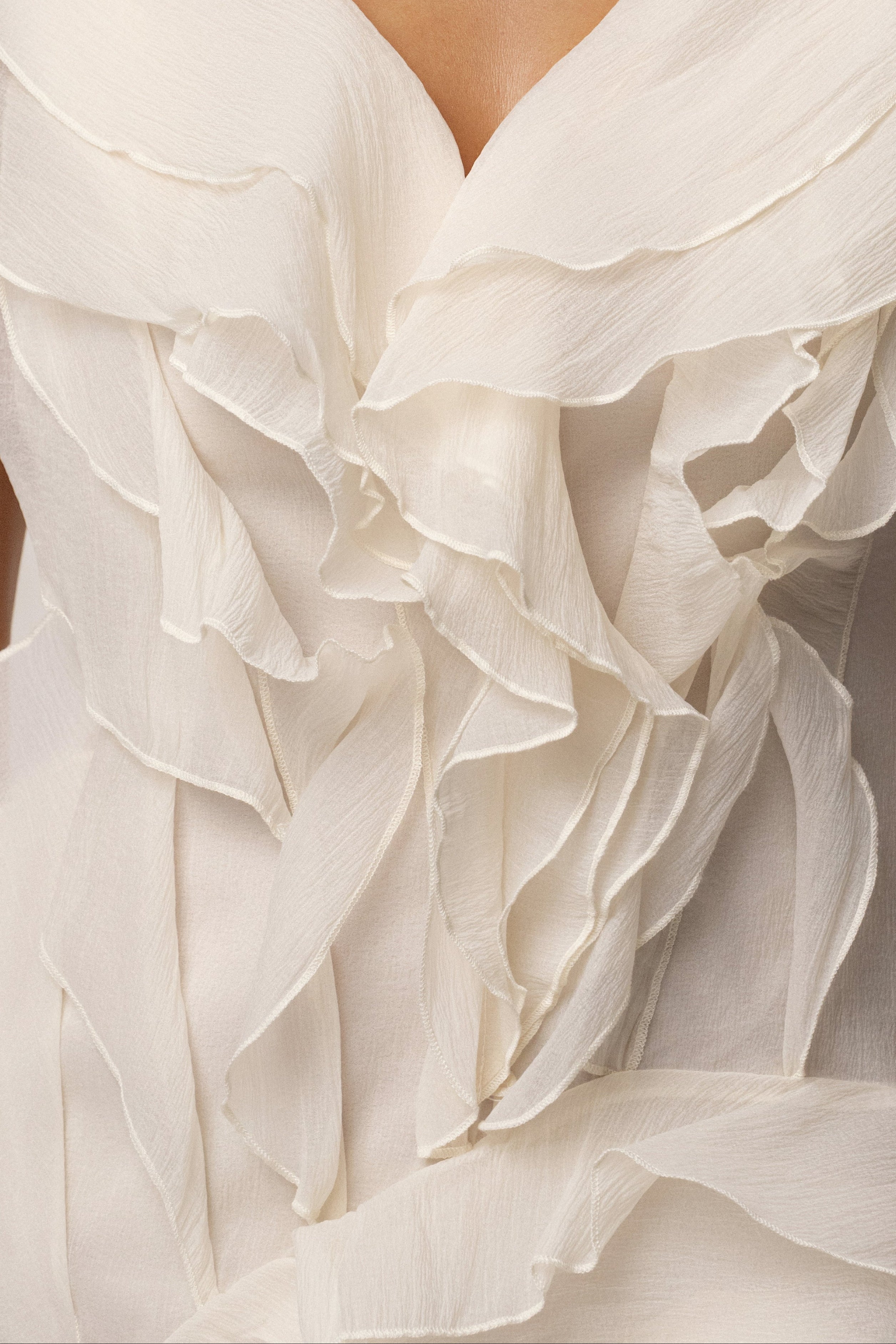 Ivory Dove Chiffon Mini Dress - JLUXLABEL