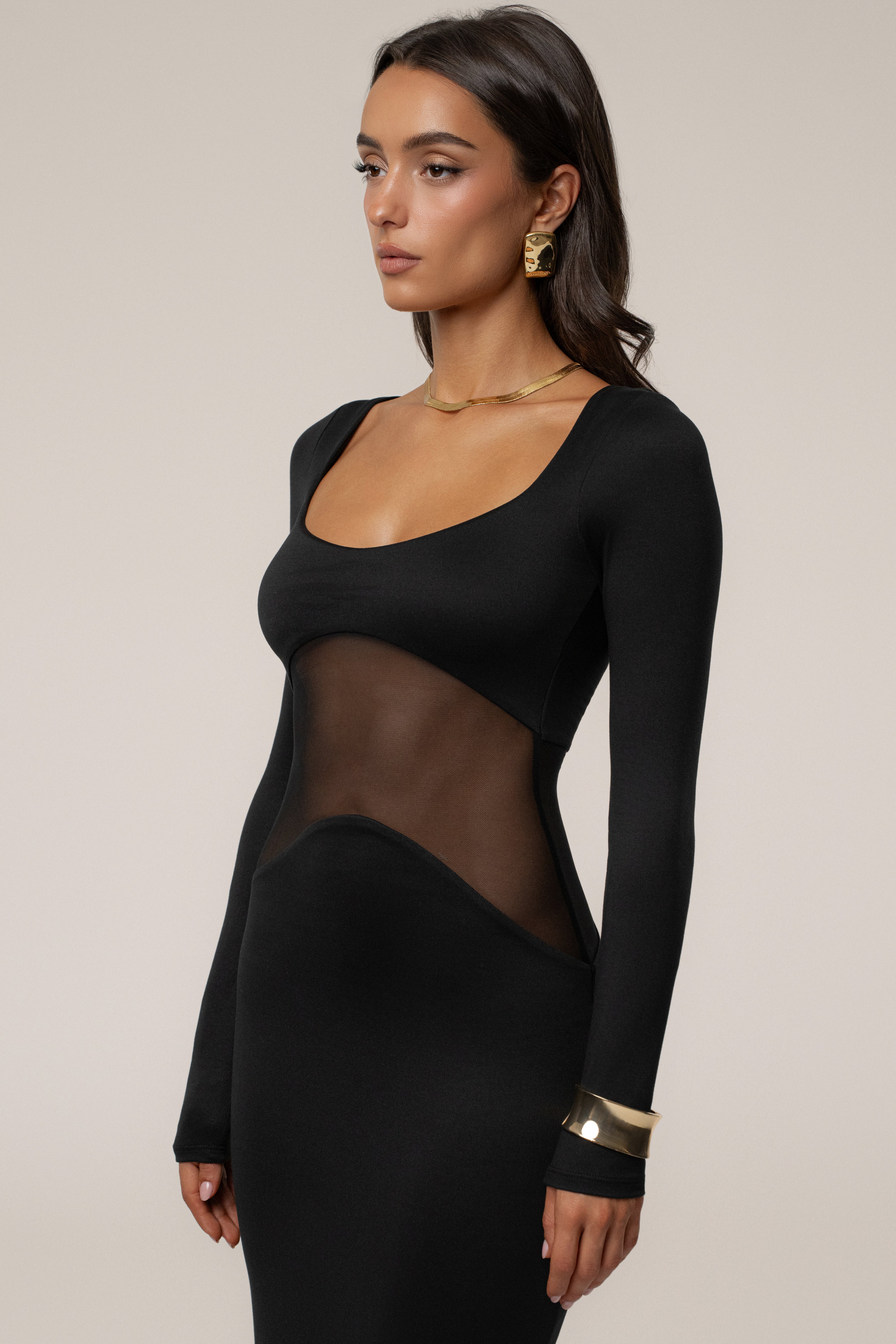 Black Glitz Hour Maxi Dress - JLUXLABEL