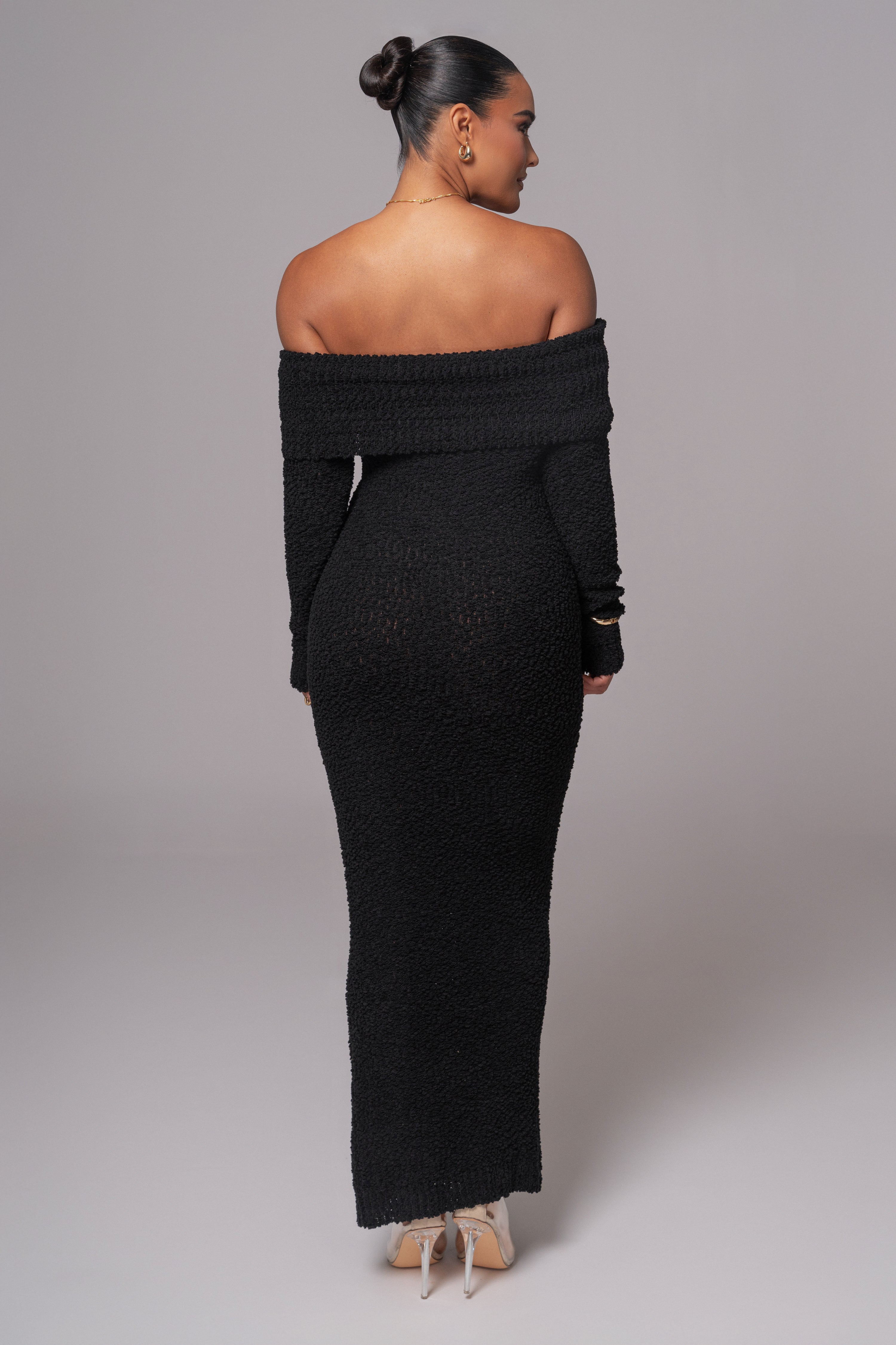 Black Olivea Knit Maxi Dress - JLUXLABEL