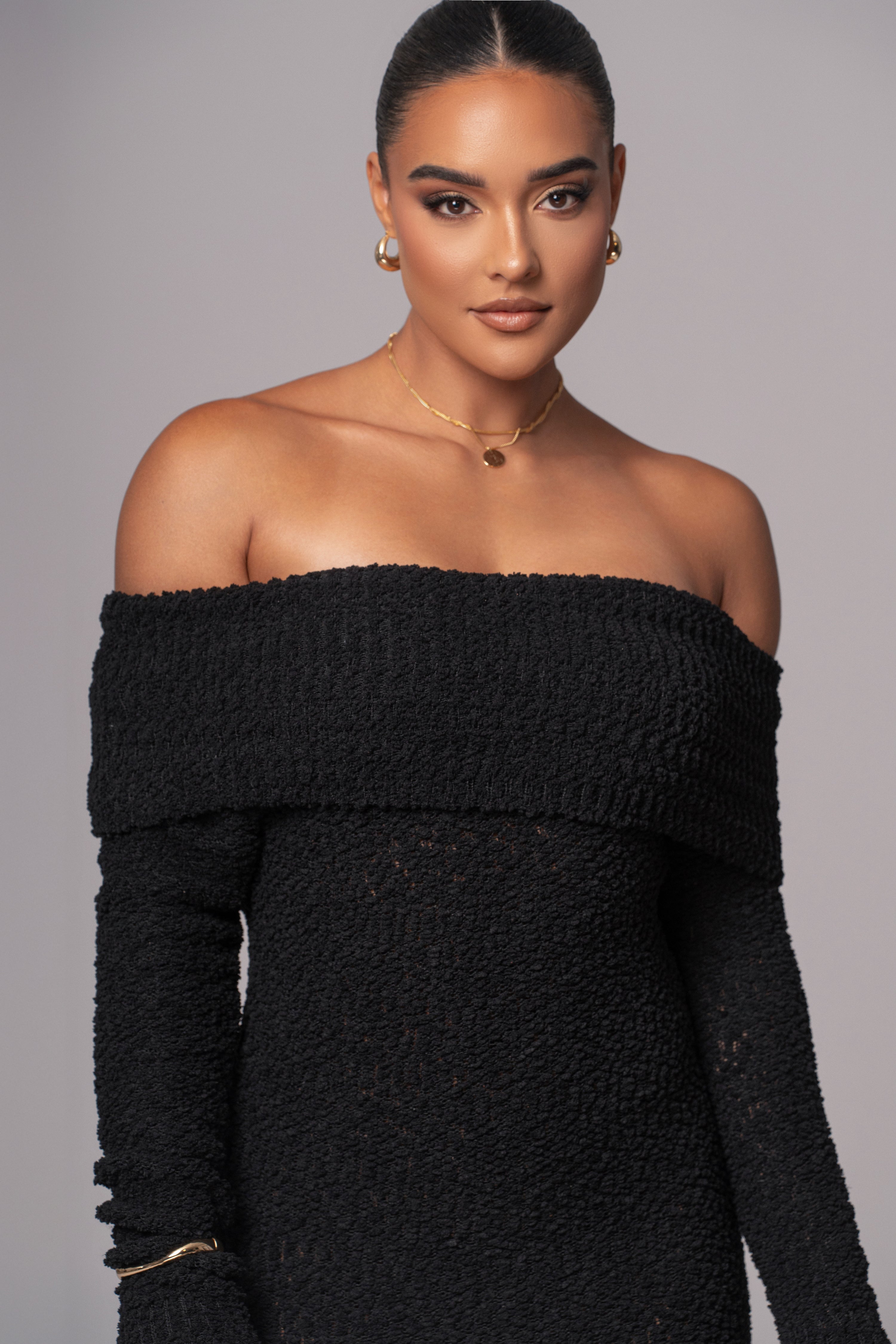 Black Olivea Knit Maxi Dress - JLUXLABEL