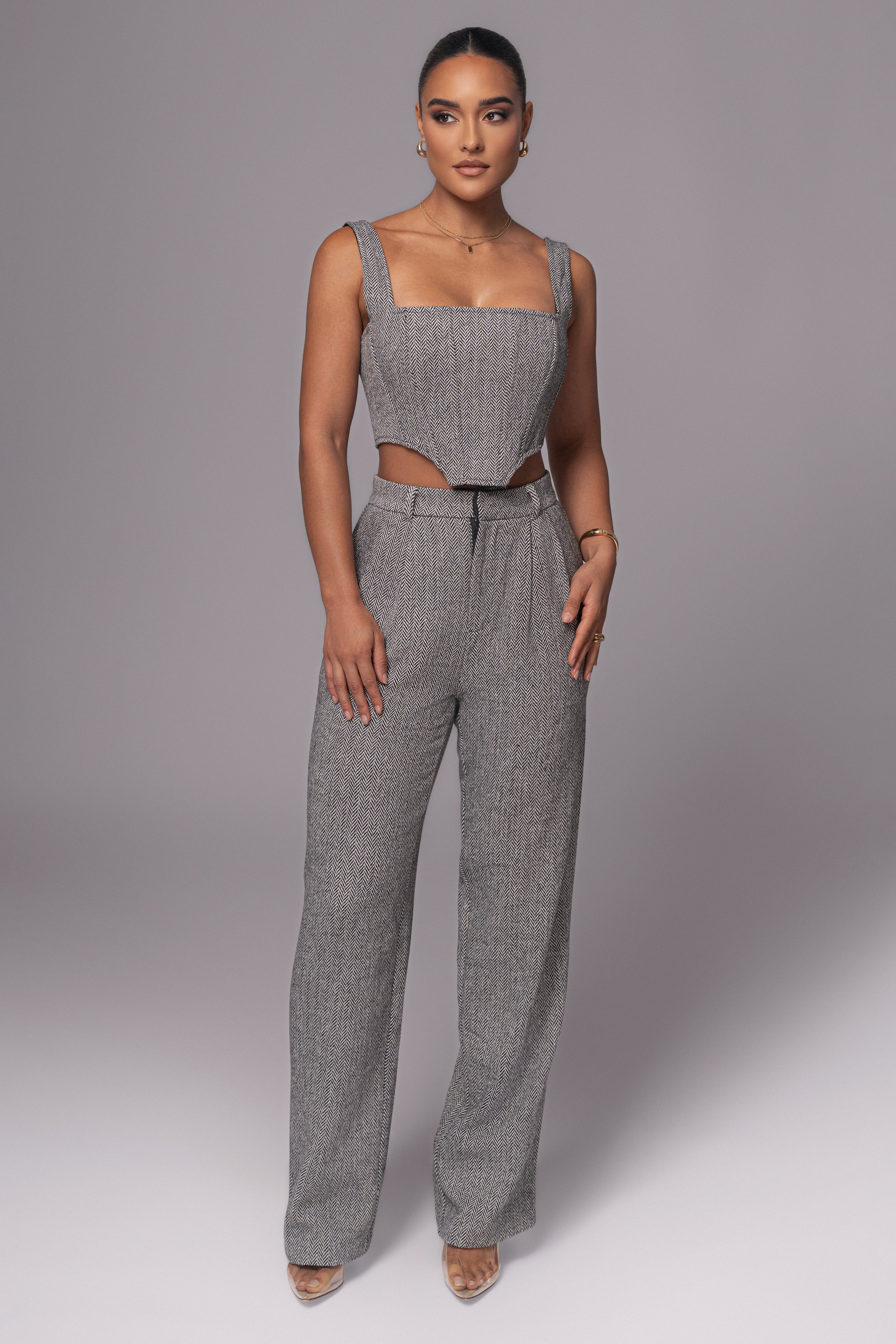 Classic Herringbone Trousers - JLUXLABEL