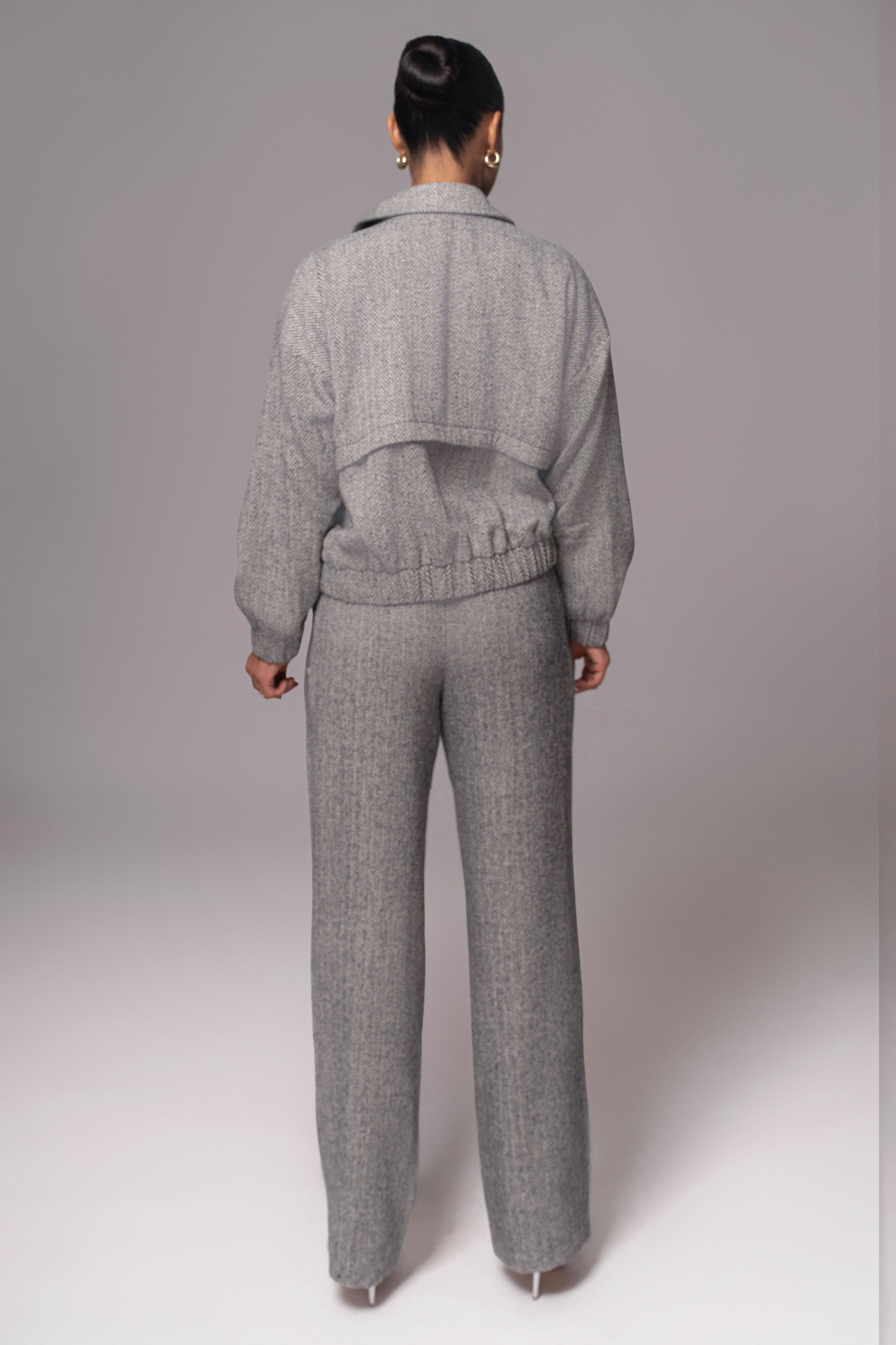 Classic Herringbone Bomber Jacket - JLUXLABEL