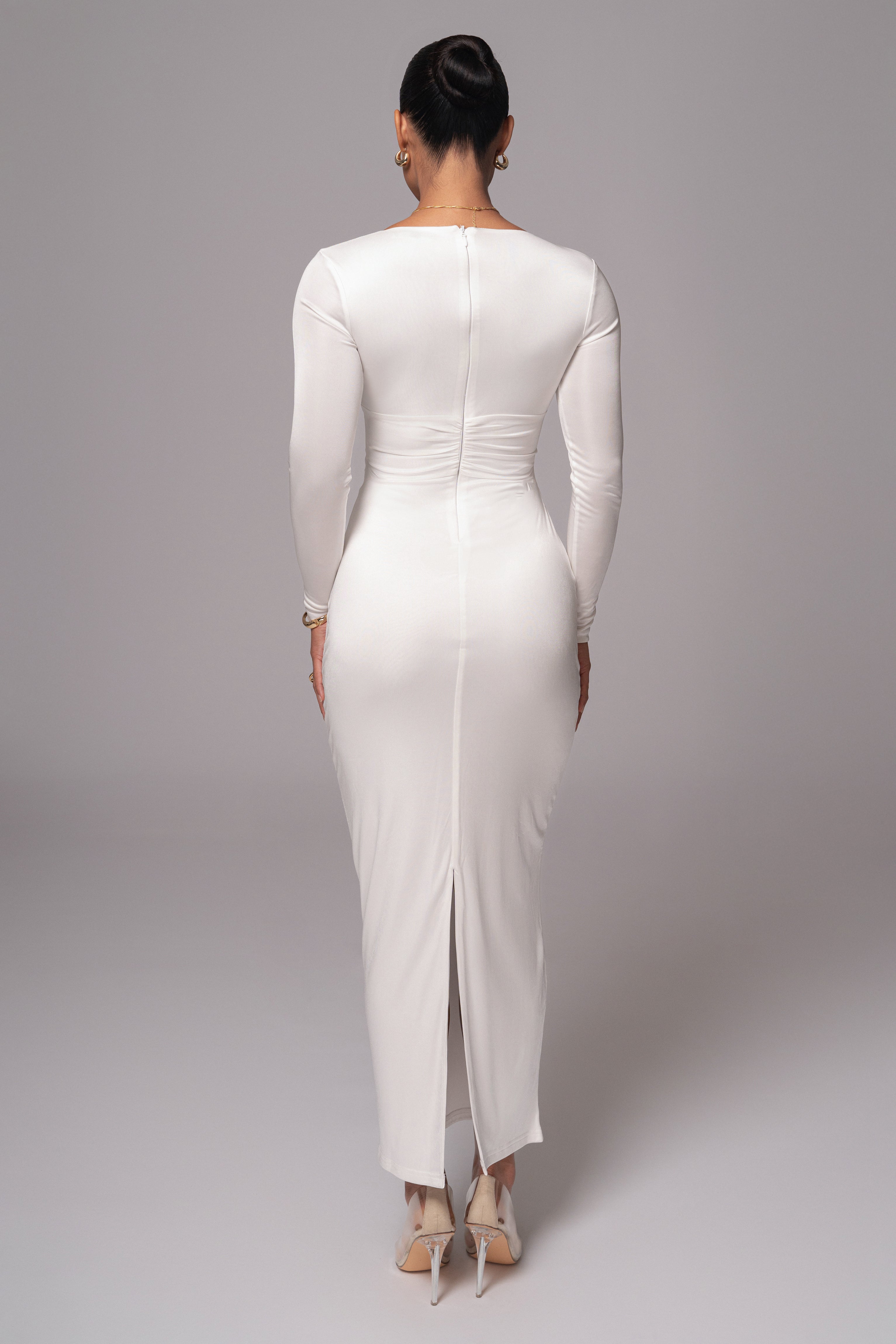 Ivory Soiree Cutout Maxi Dress - JLUXLABEL