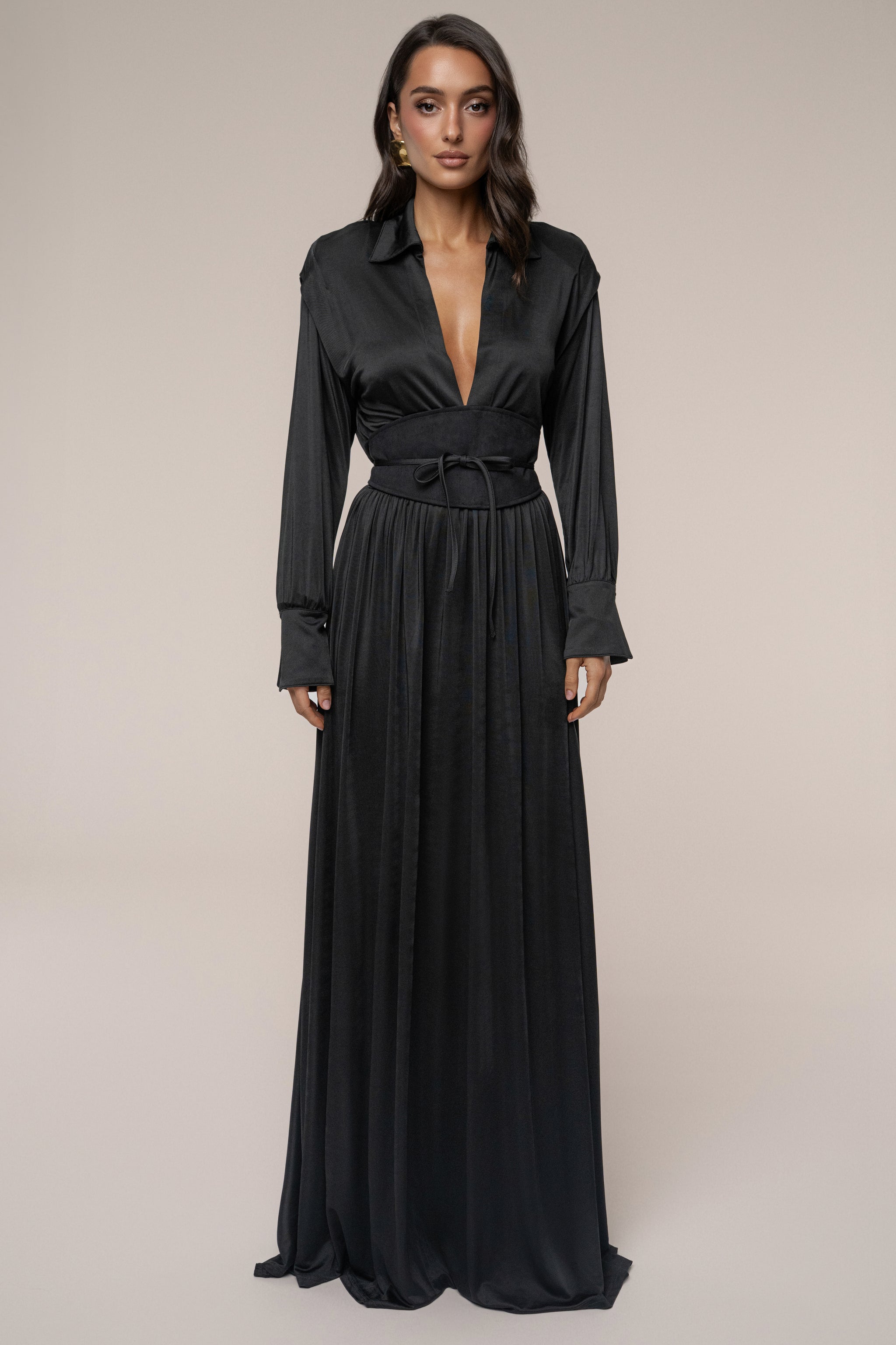 Jluxlabel Women's High Line Collar Maxi Dress - Black Jluxlabel Women's High Line Collar Maxi Dress - Black